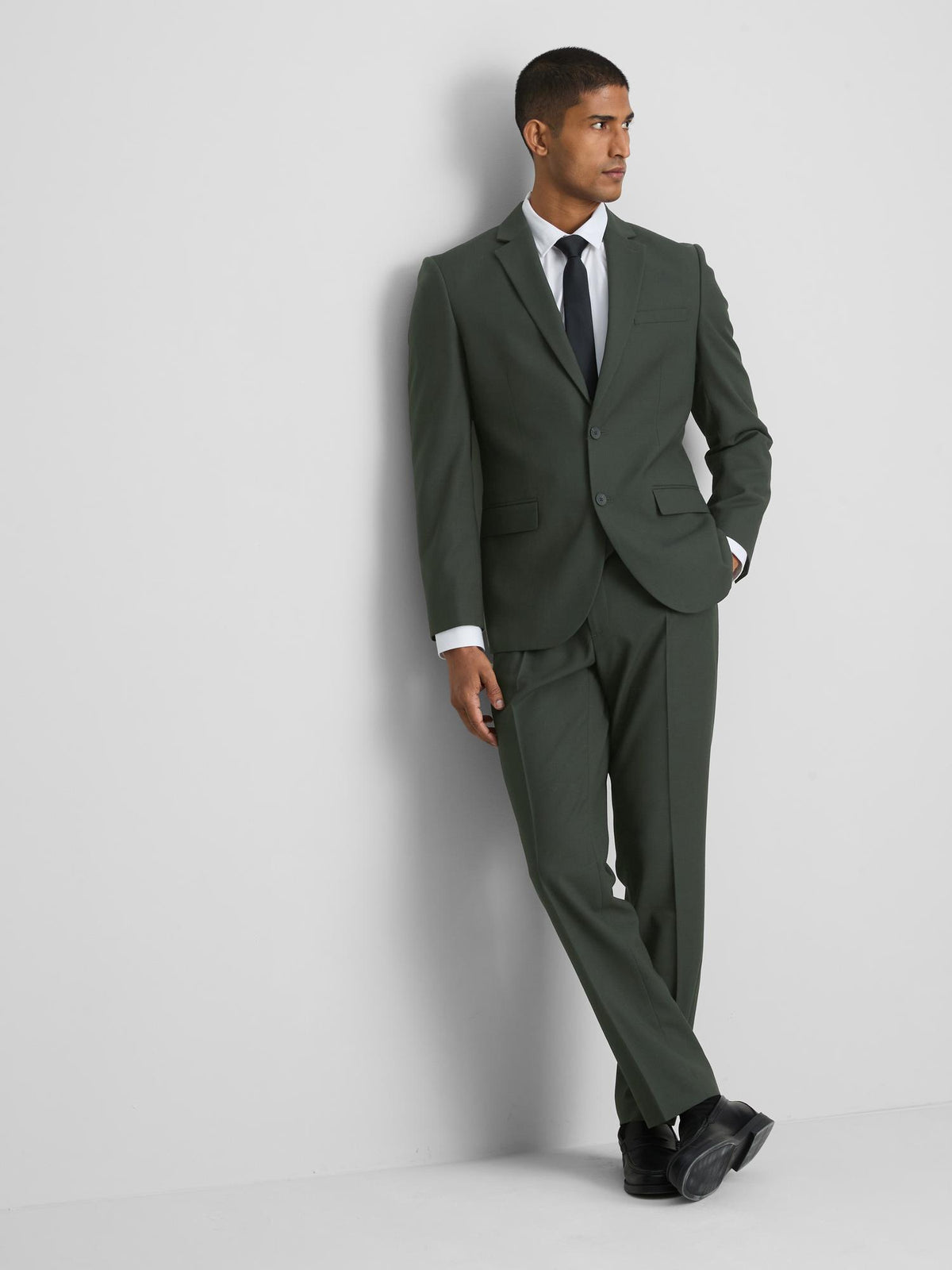 Slim Fit Suit Jacket - Olive