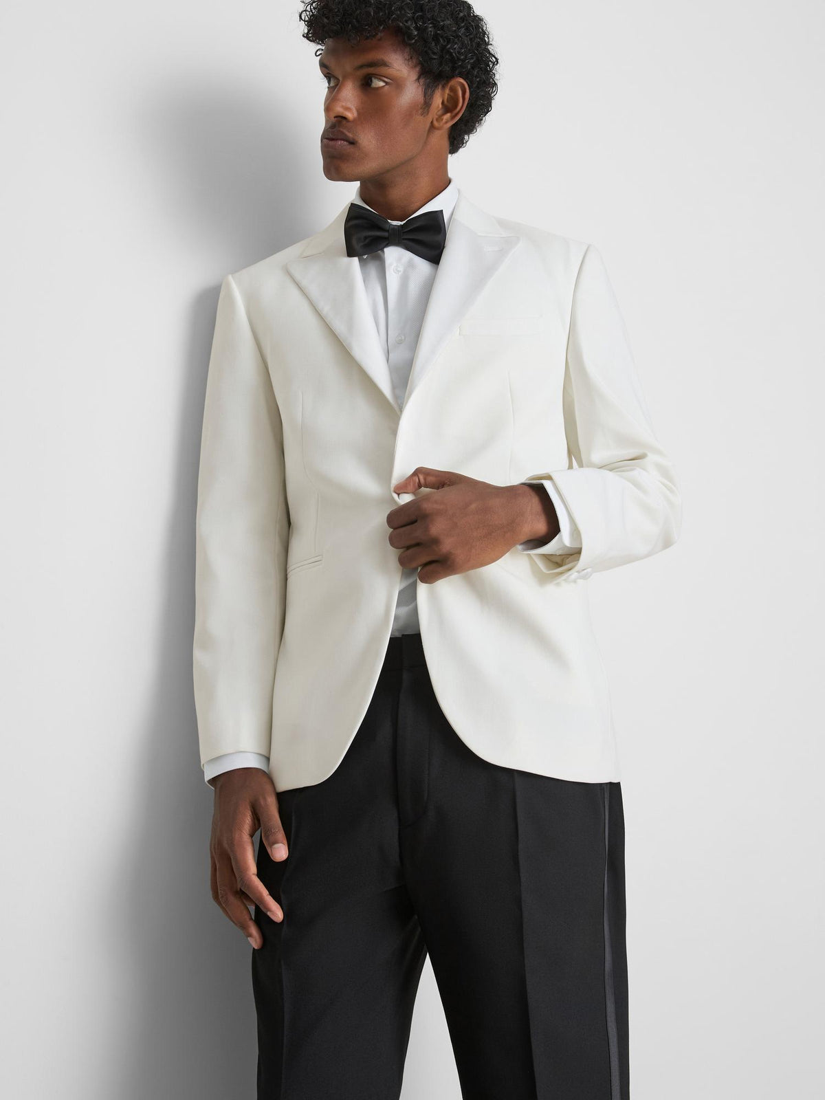 Regular Fit Tuxedo Jacket - White