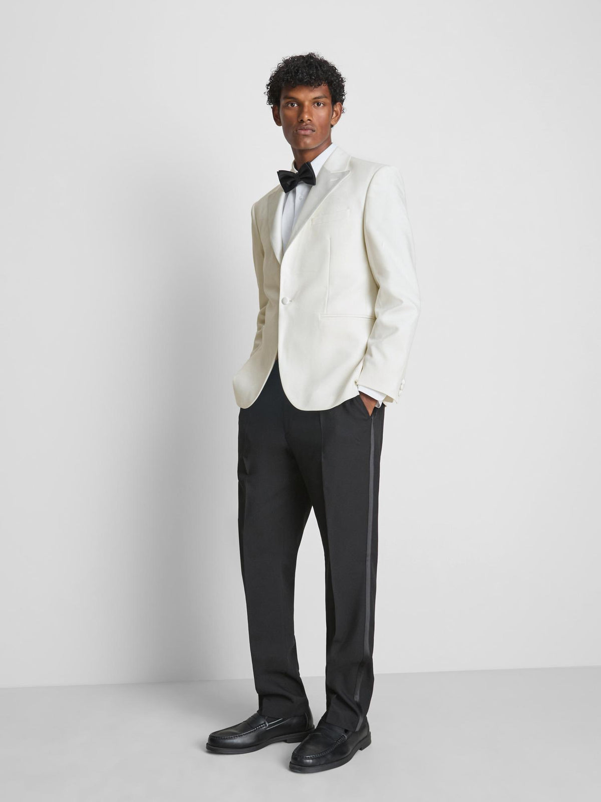 Regular Fit Tuxedo Jacket - White