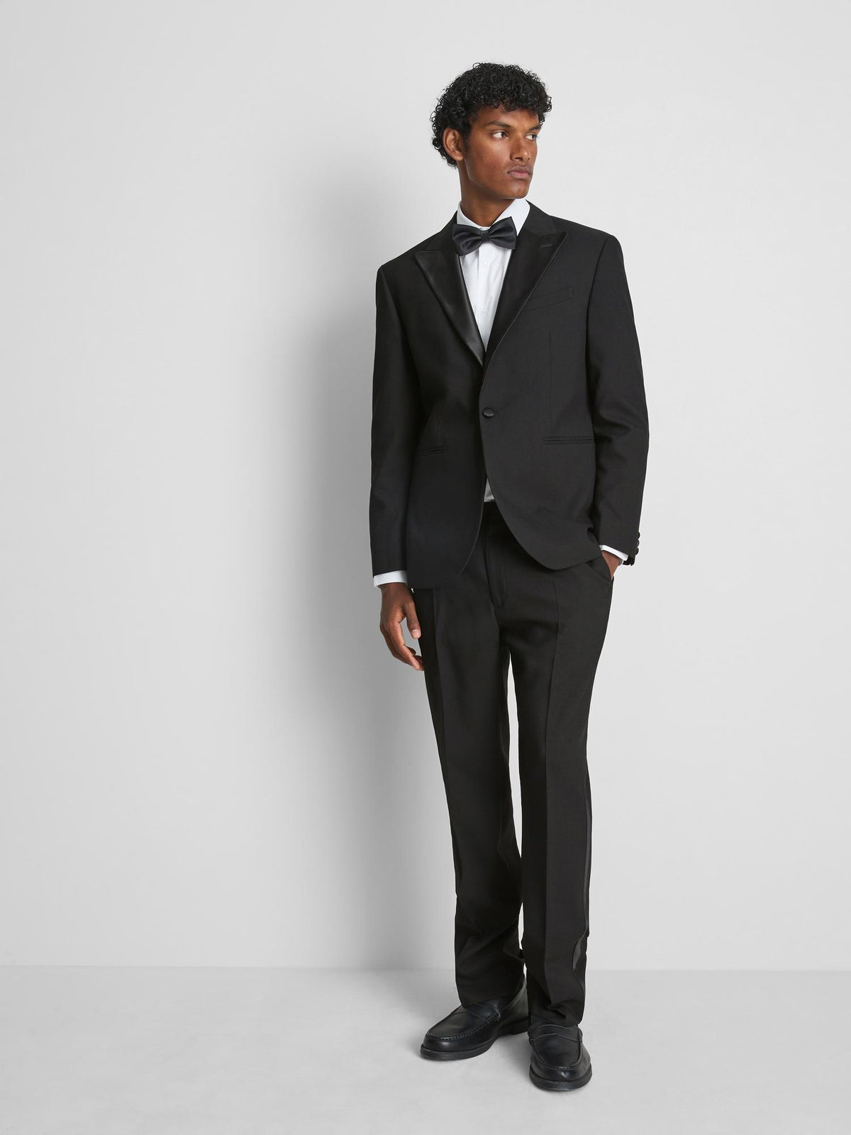 Regular Fit Tuxedo Jacket - Black