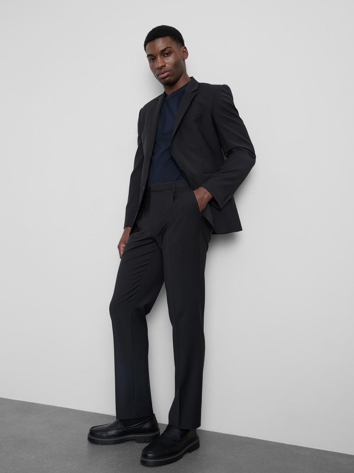 Regular Fit Classic Suit Trousers - Black