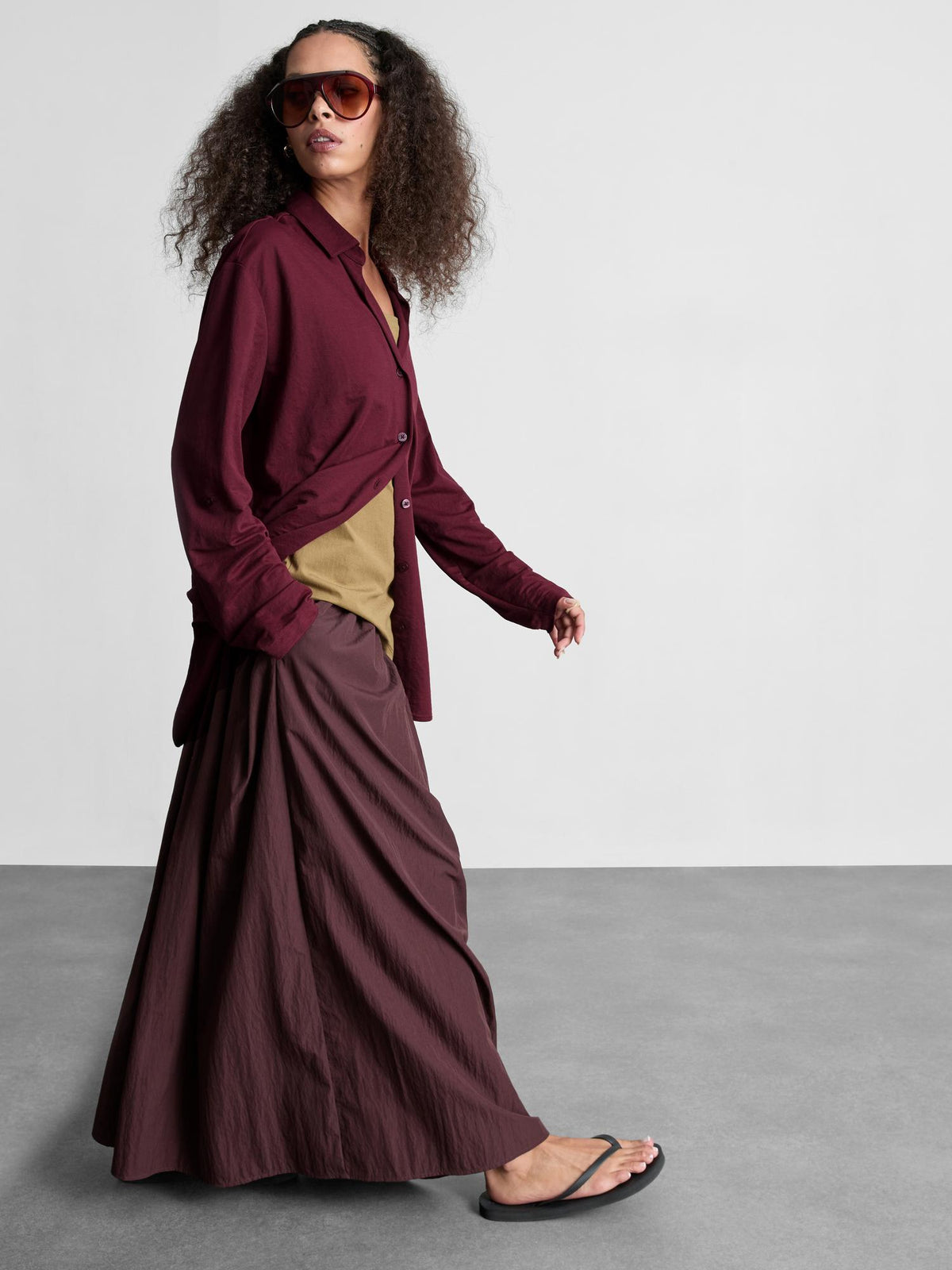 Relaxed Jersey Shirt - Burgundy
