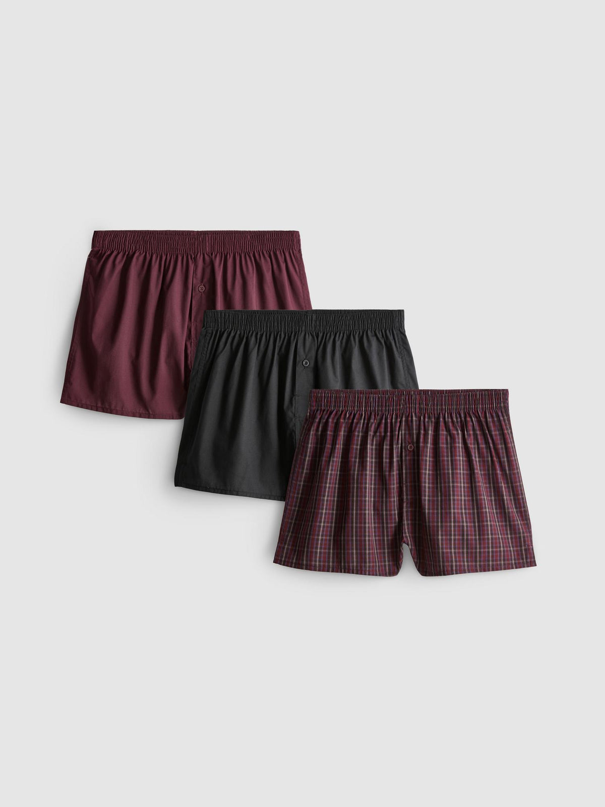 3pk Boxer Shorts - Burgundy