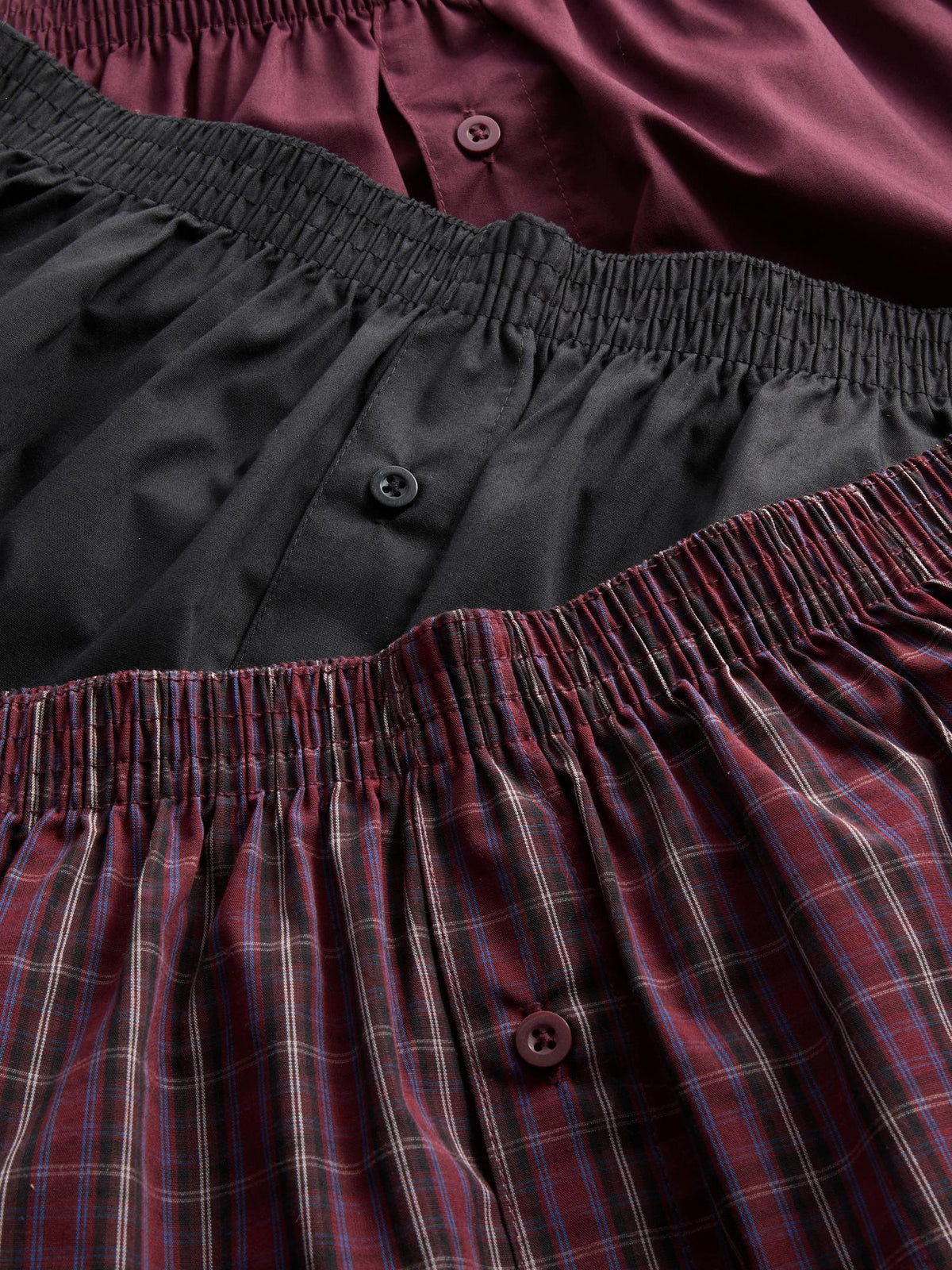 3pk Boxer Shorts - Burgundy