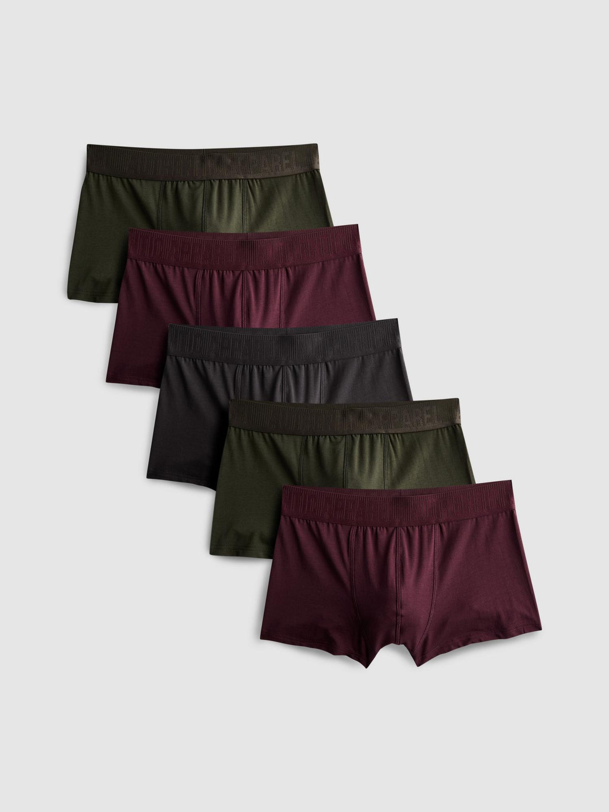 5pk Stretch Boxer Trunks - Burgundy
