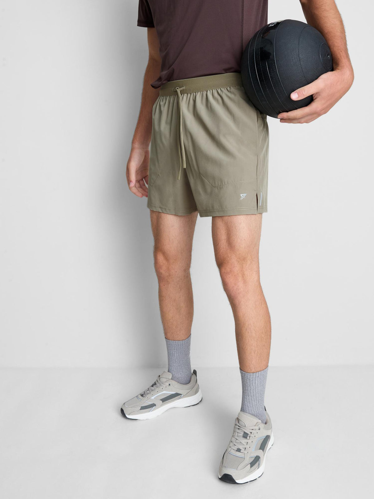 Drawstring Gym Shorts - Khaki