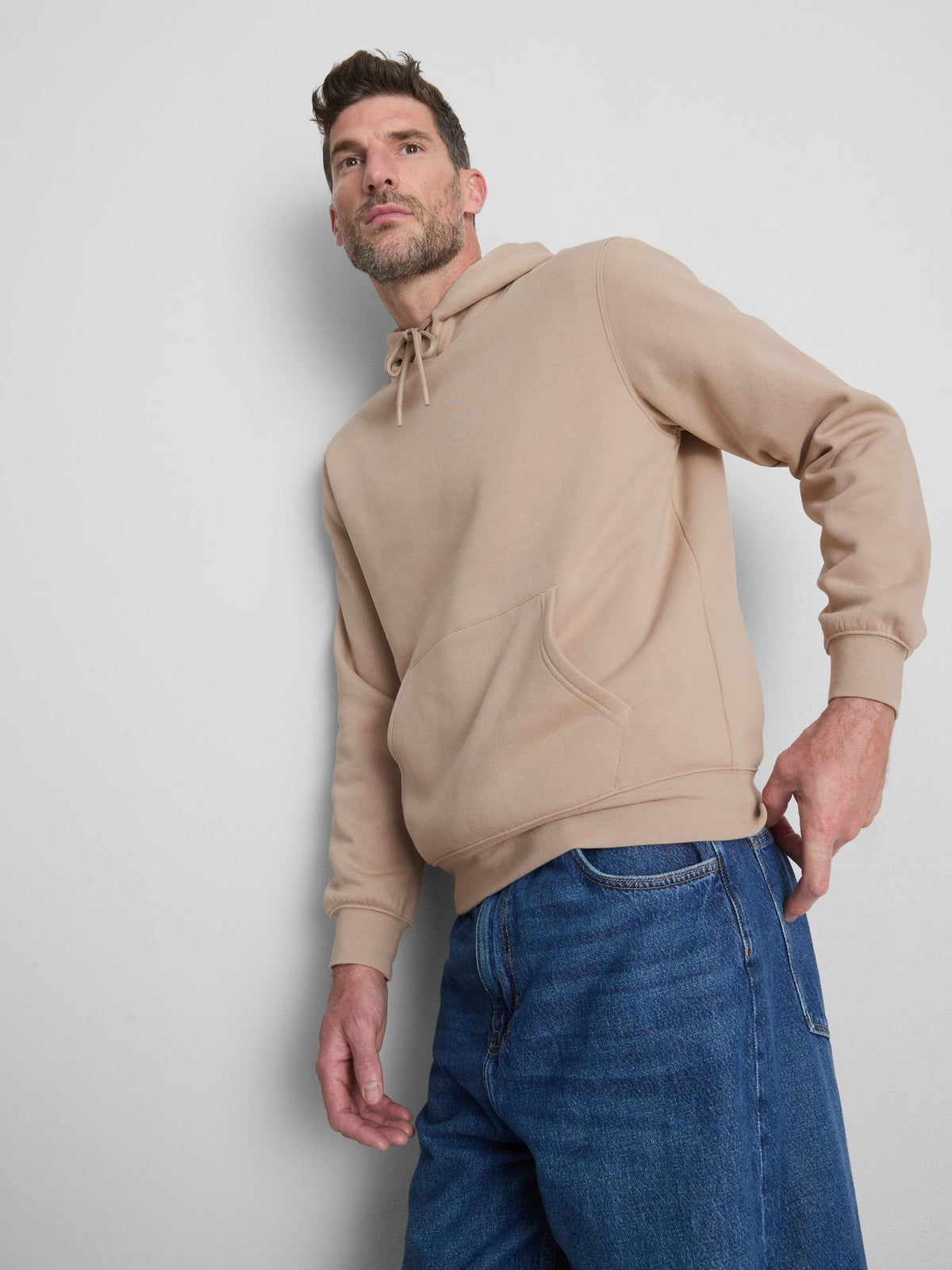 Oversized Drawstring Hoodie - Stone