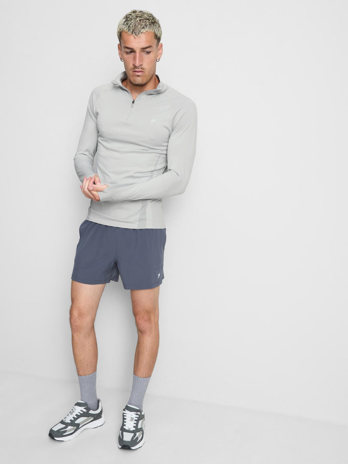 Primark Form | Quarter Zip Gym Top - Grey