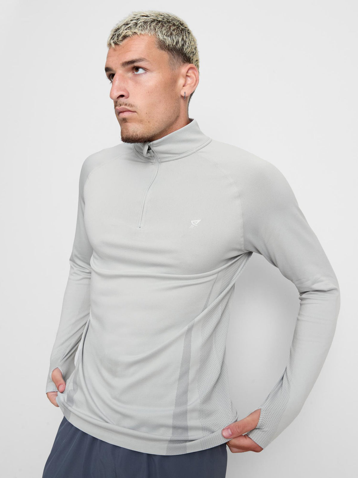 Primark Form | Quarter Zip Gym Top - Grey