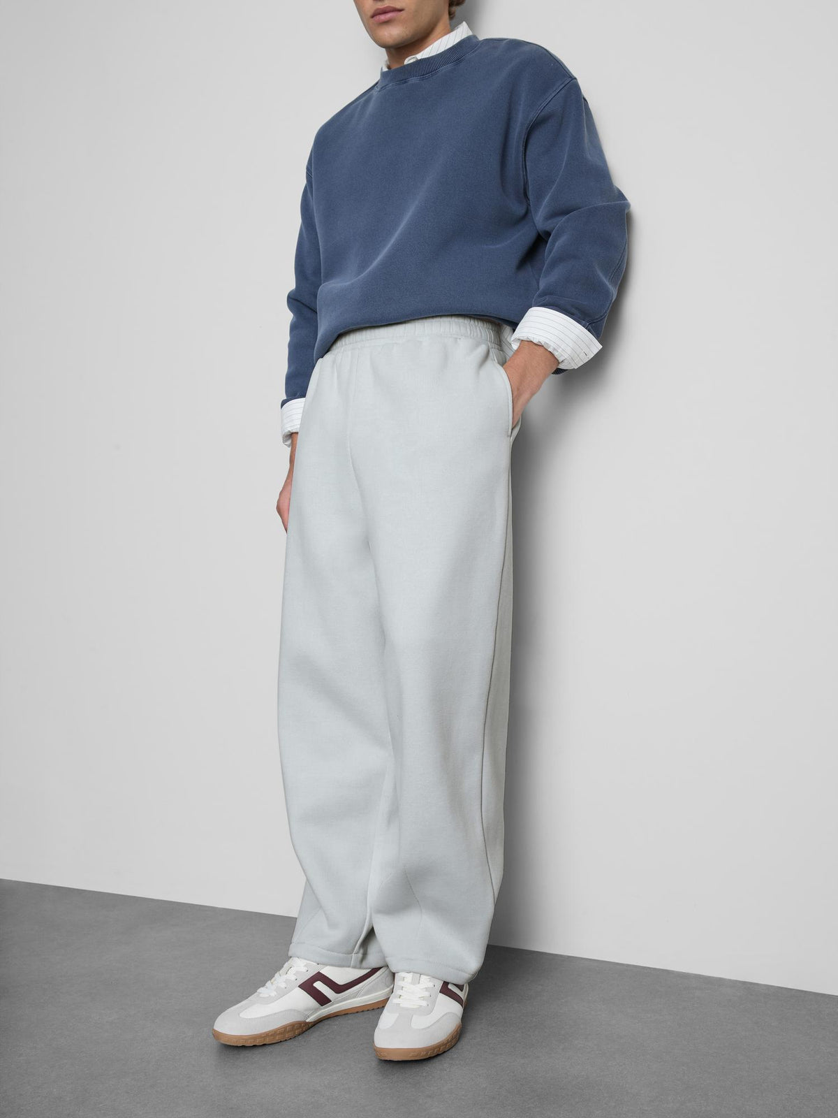 Cotton Rich Balloon Fit Joggers - Light Grey