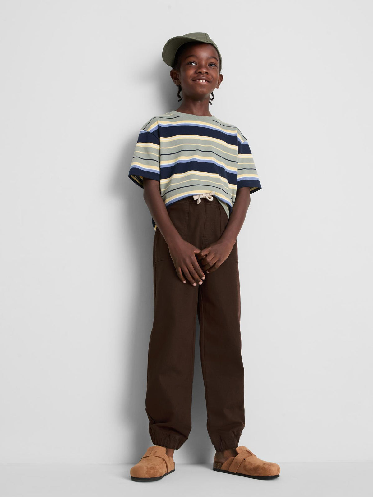 7-15yrs | Cotton Rich Cuffed Denim Joggers - Tobacco