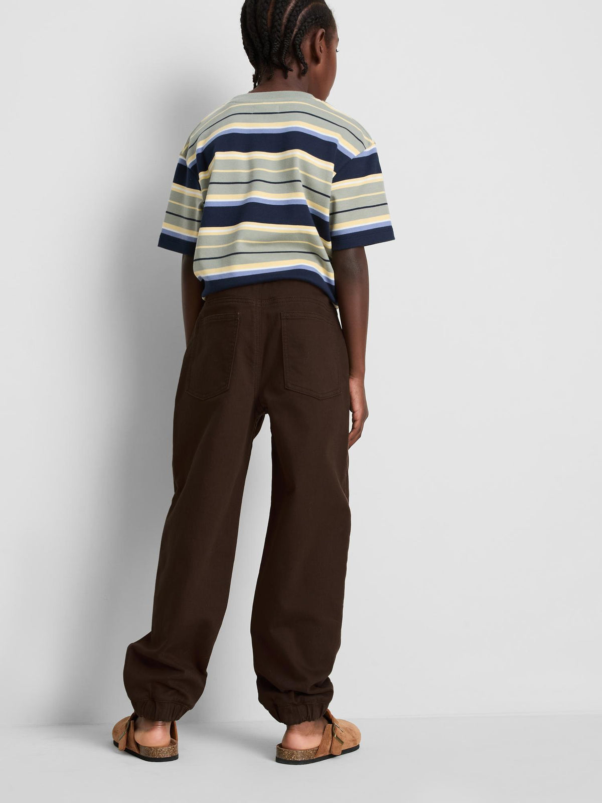 7-15yrs | Cotton Rich Cuffed Denim Joggers - Tobacco