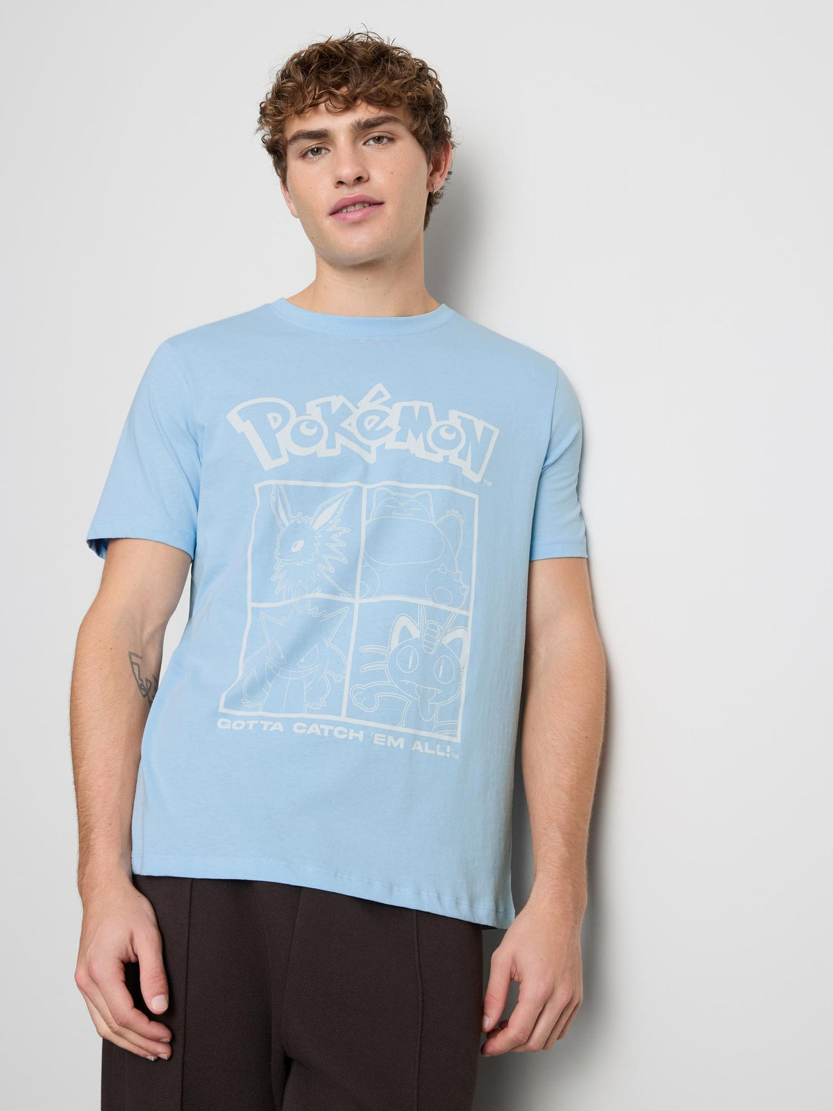 Pokémon Pure Cotton Character T-Shirt - Light Blue