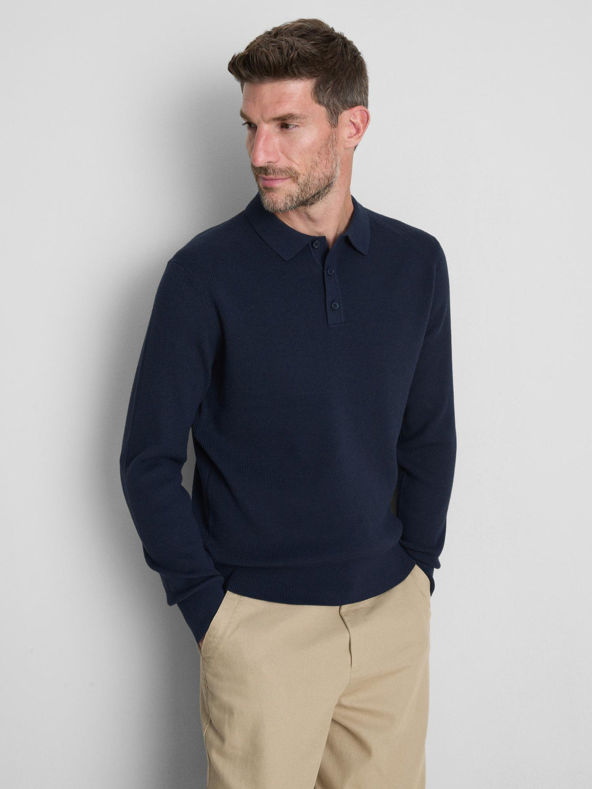 Knitted Polo Shirt - Dark Blue