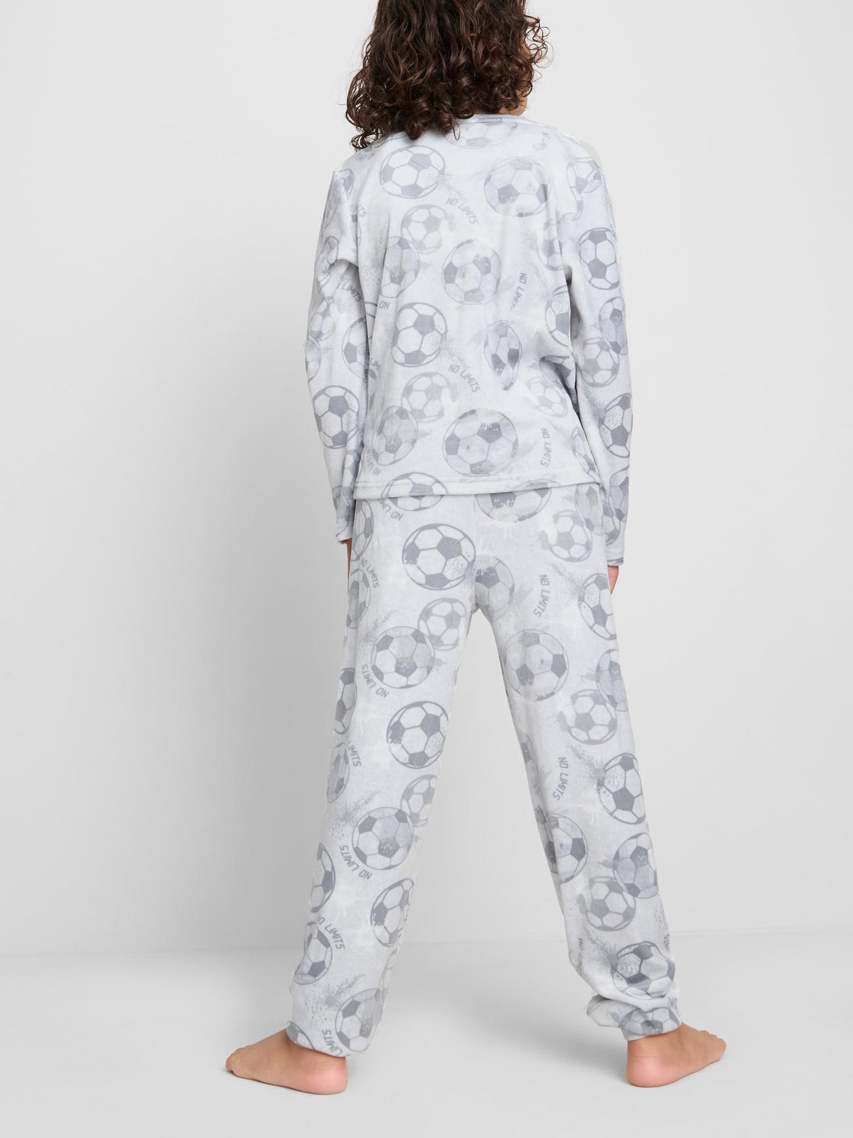 7-15yrs | Football Graphic Cosy Pyjamas - Grey Marl