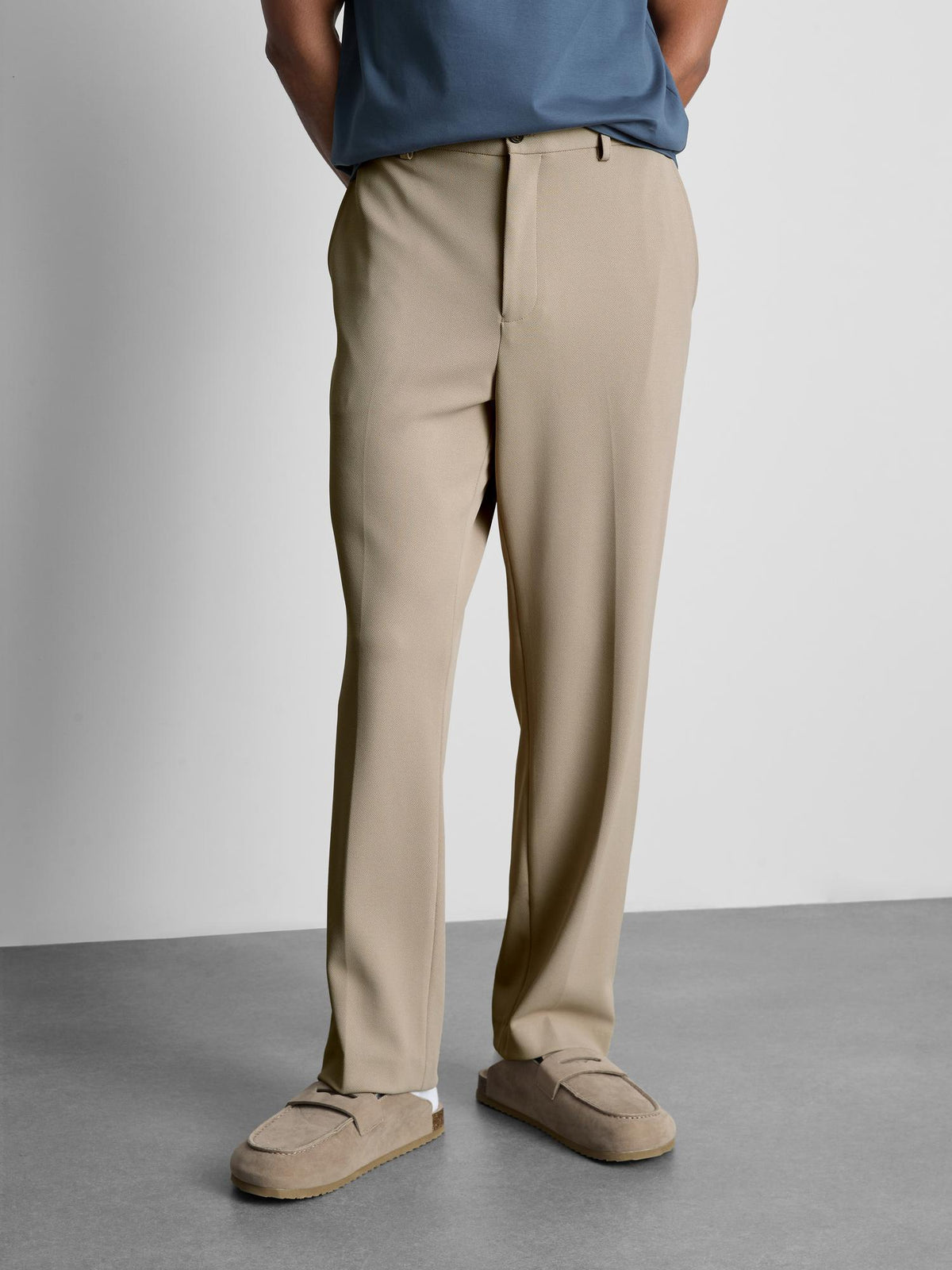 The Edit Regular Fit Suit Trousers - Stone
