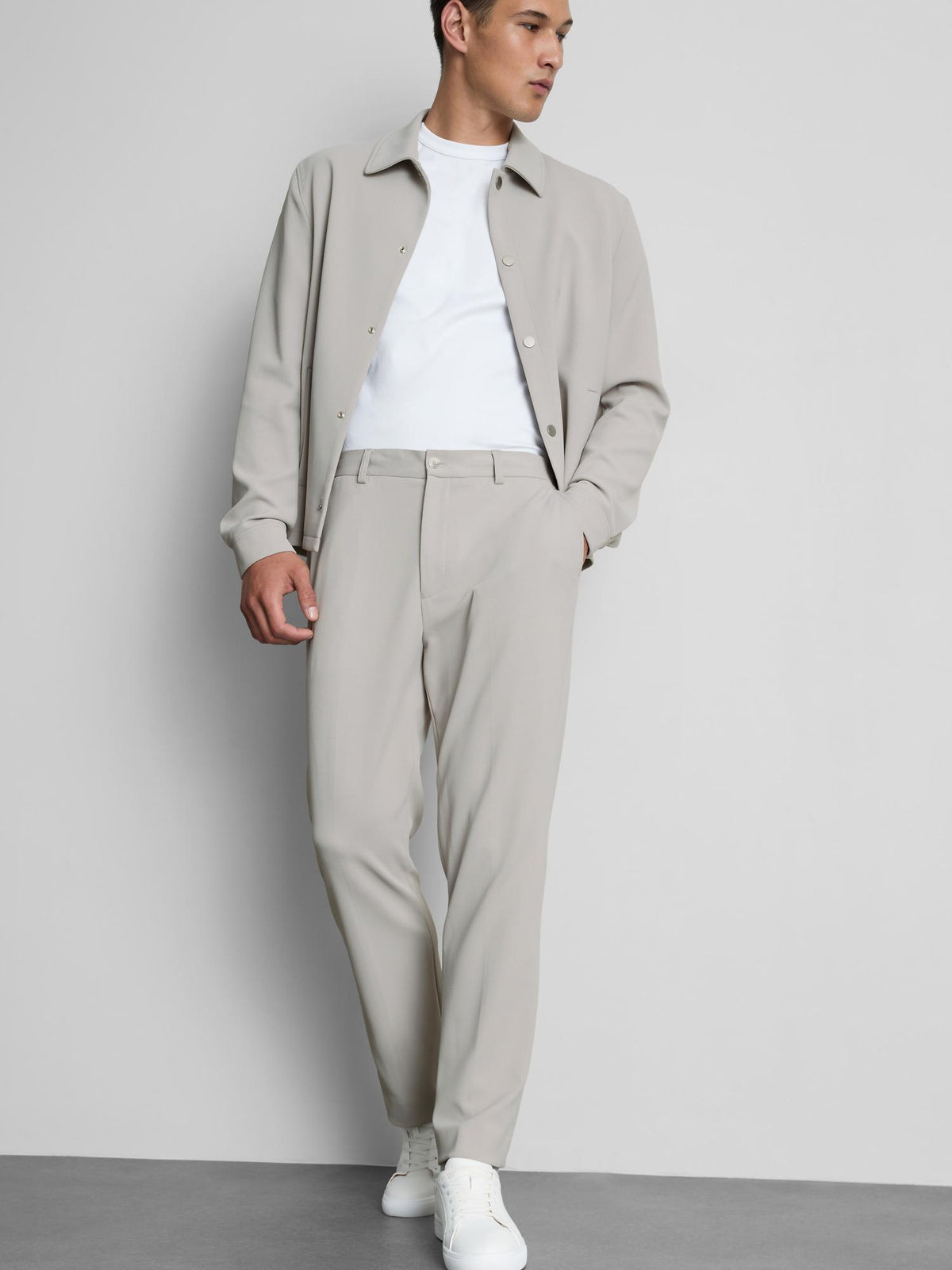 The Edit Regular Fit Suit Trousers - Light Grey