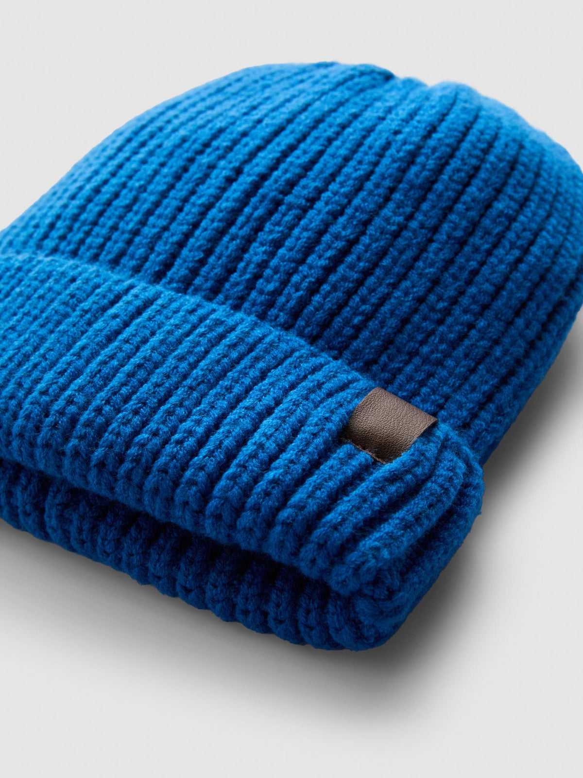 Ribbed Beanie Hat - Bright Blue