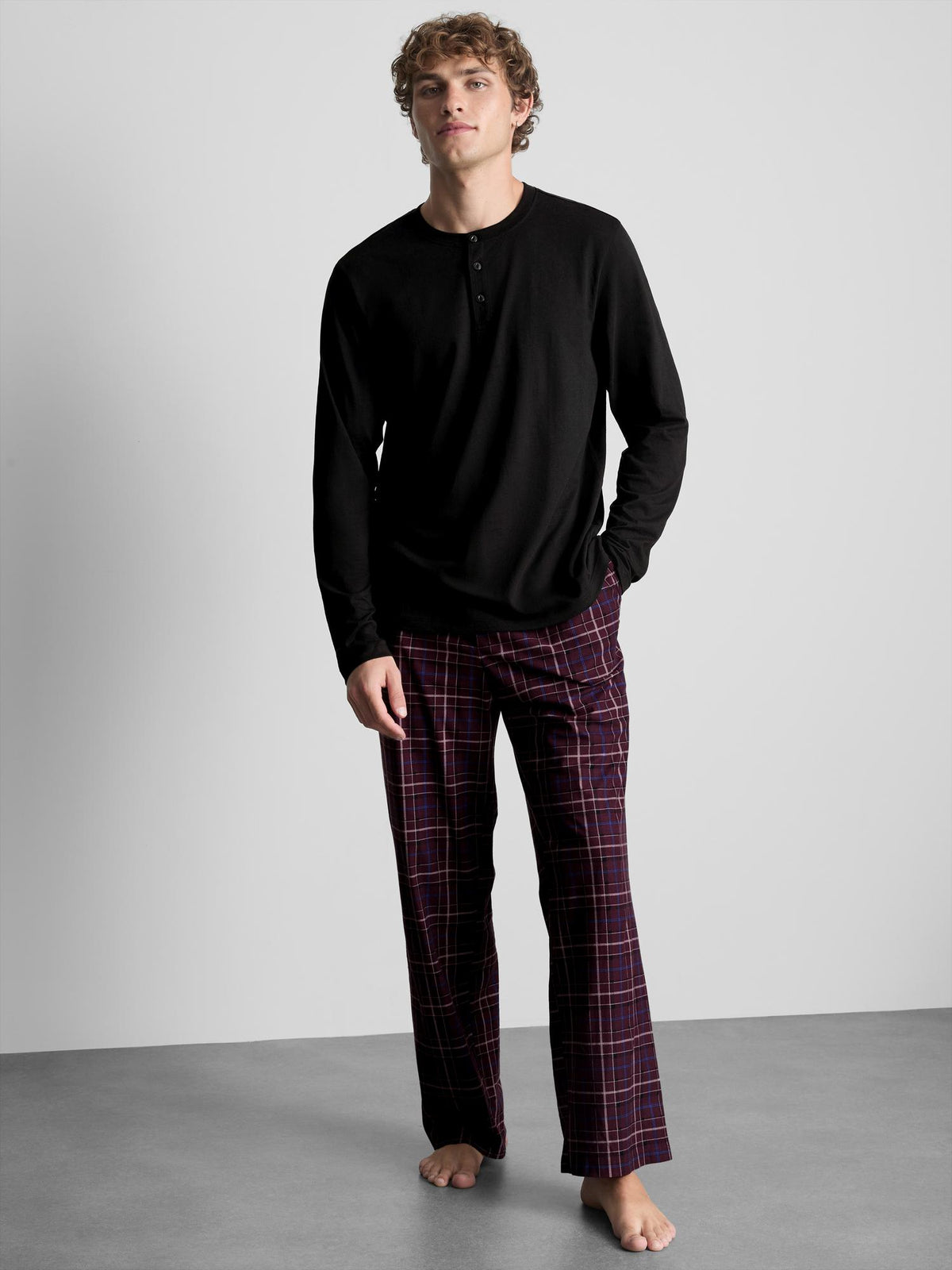 Check Long Pyjamas - Black