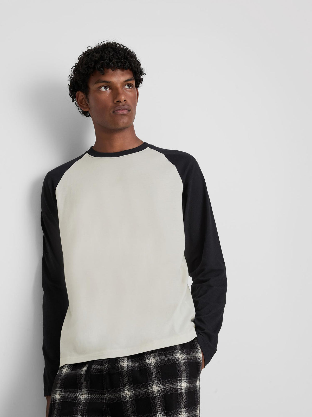 Checked Long Sleeve Pyjama Set - Stone