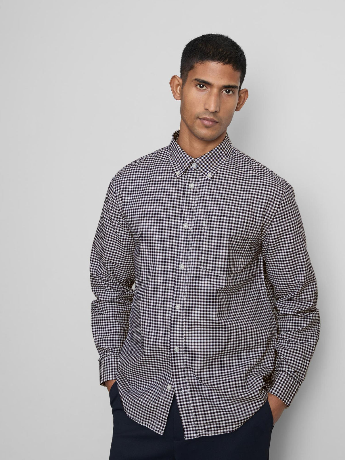 Pure Cotton Oxford Shirt - Navy