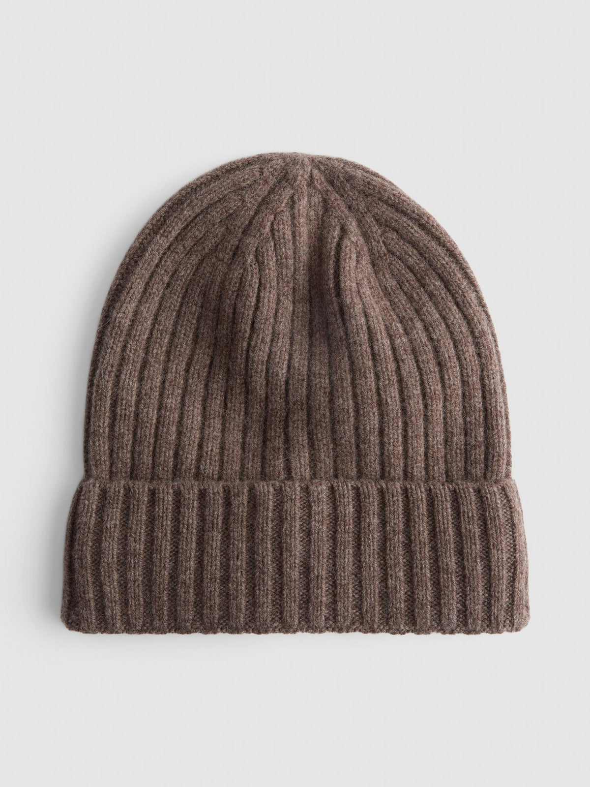 The Edit Pure Wool Beanie - Brown