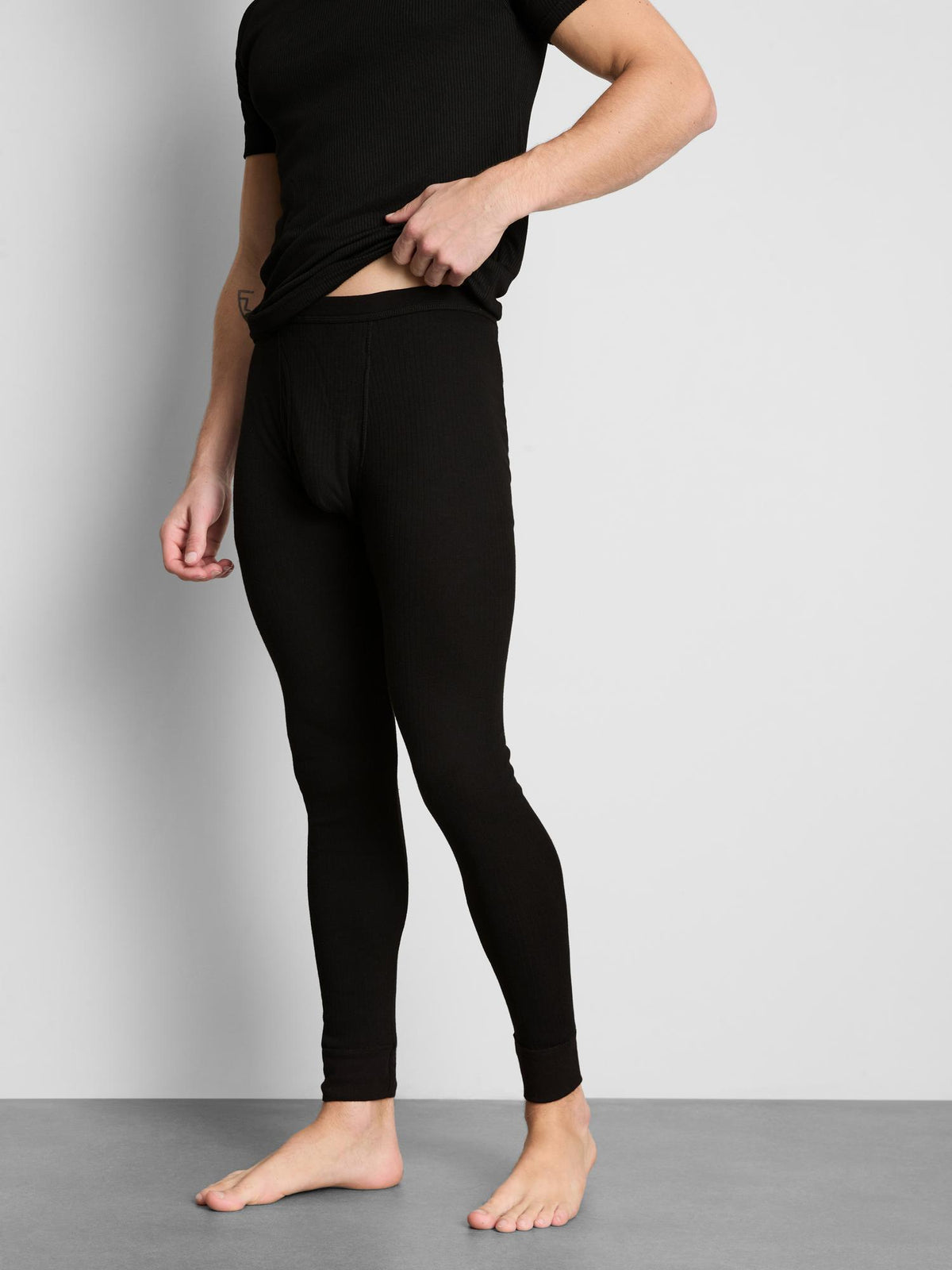Heat IQ Warm Ribbed Thermal Bottoms - Black