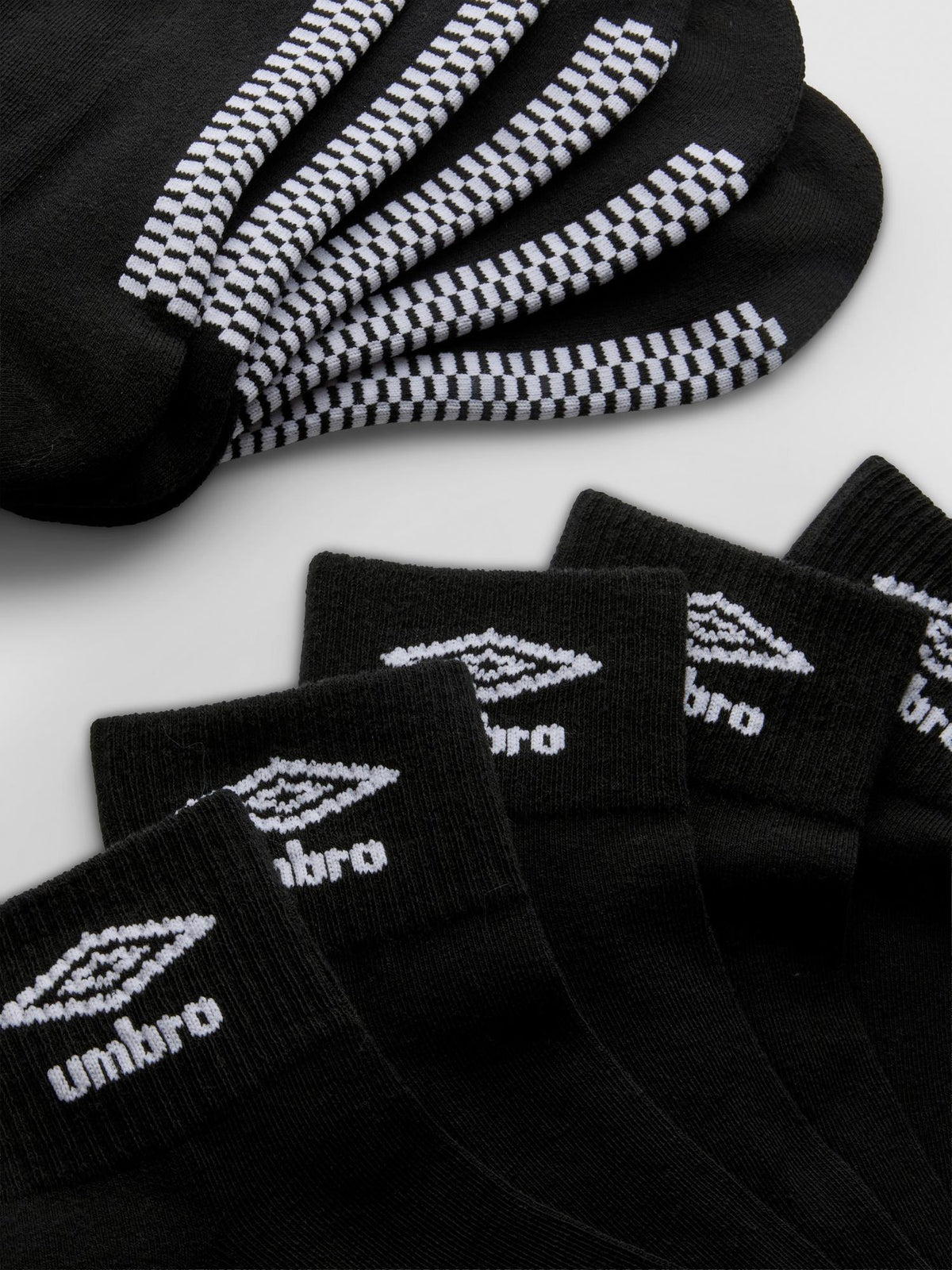 5pk Umbro Logo Quarter Socks - Black