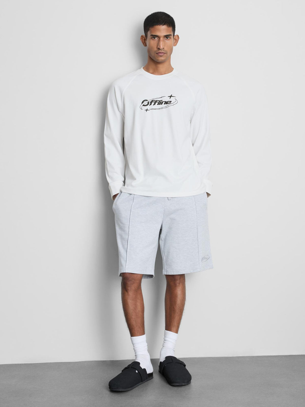 Pure Cotton Offline Graphic Pyjama Top - White