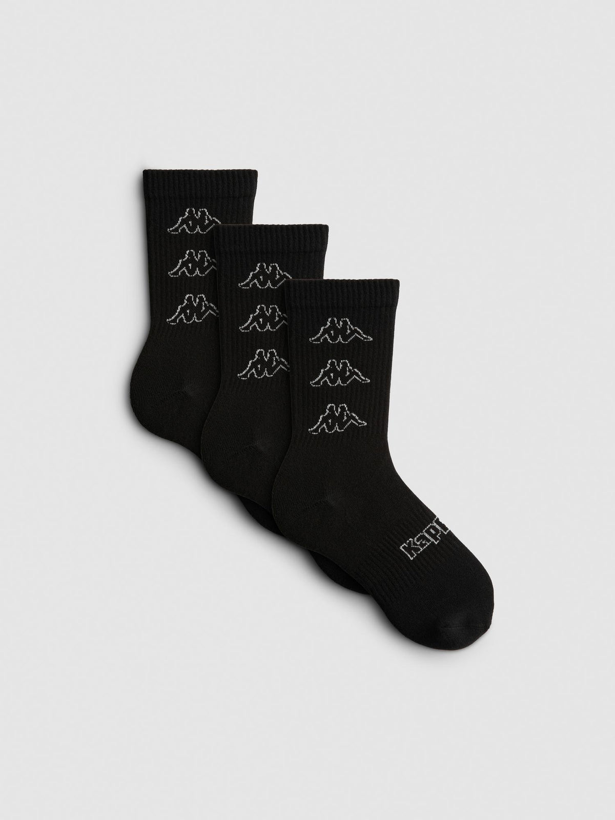 3pk Kappa Cotton Rich Sports Socks - Black