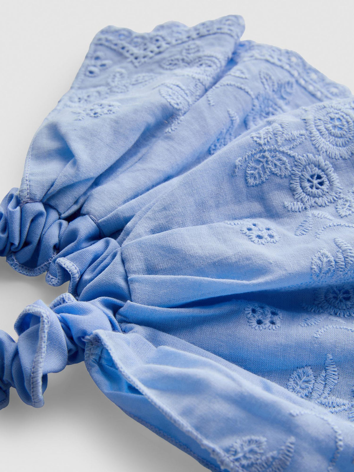 Broderie Frill Hair Scrunchie - Blue
