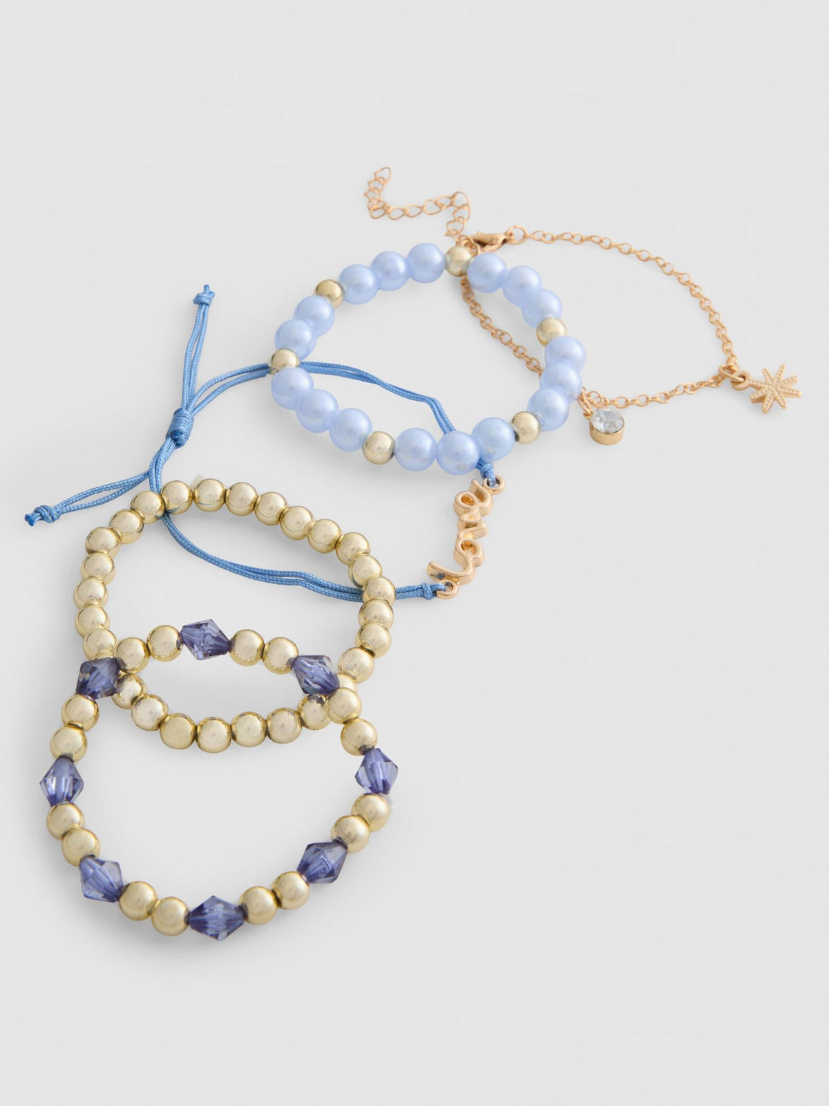 5pk Mixed Charm Bracelet Set - Blue