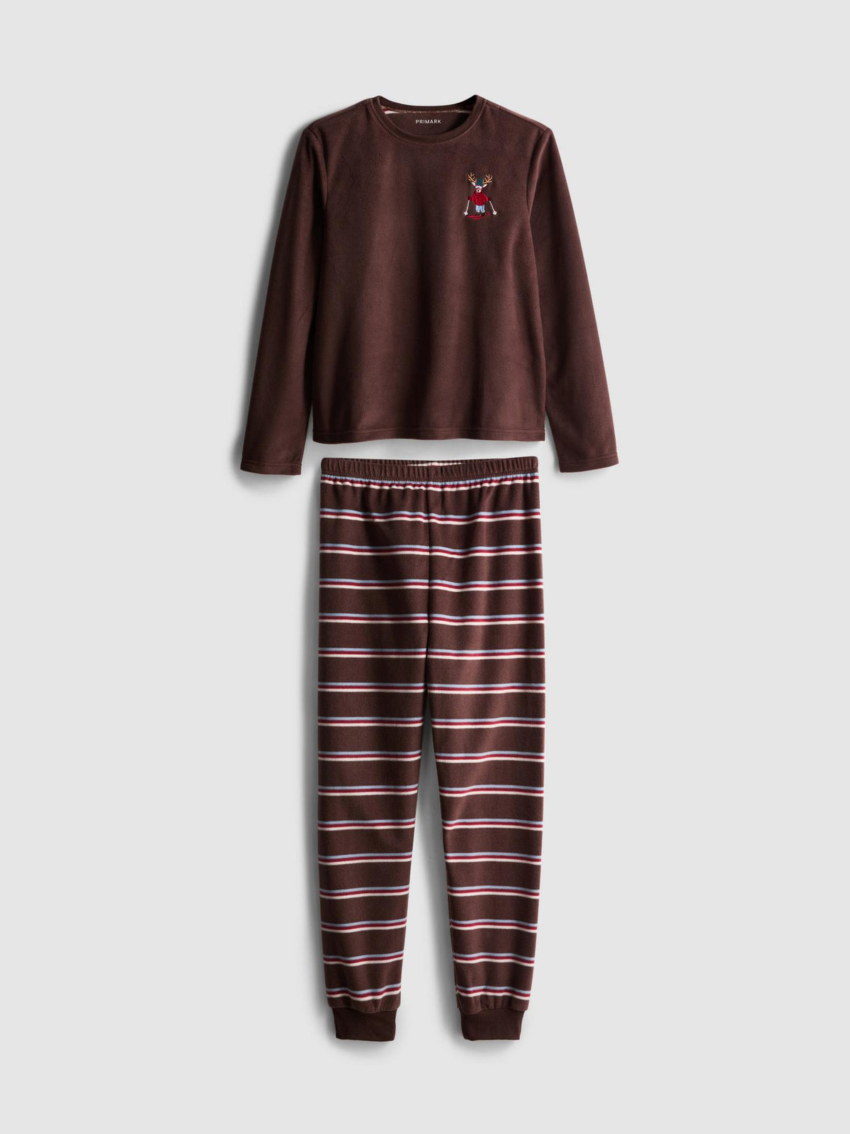 7-15yrs | Ski Graphic Fleece Pyjamas - Brown