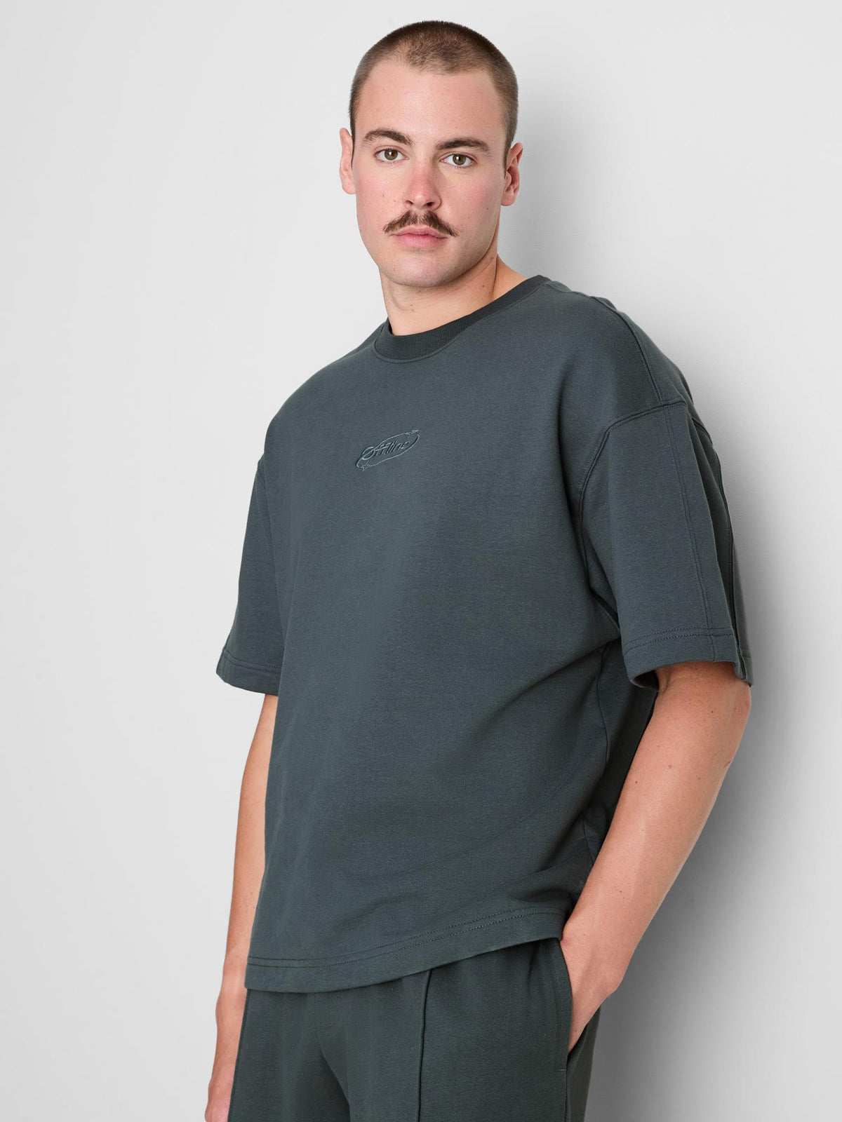 Pure Cotton Logo Boxy Pyjama Top - Blue