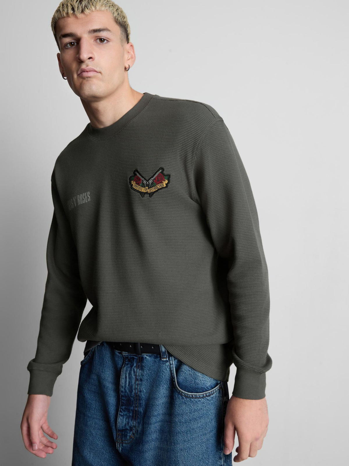 Guns N’ Roses Cotton Rich  Long Sleeve Band T-Shirt - Grey