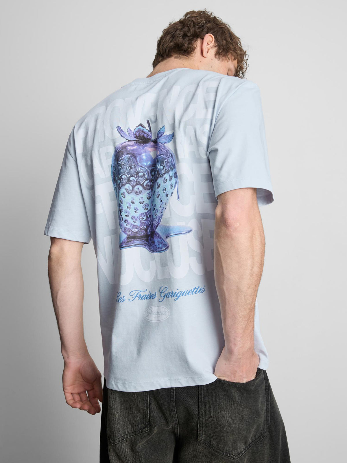 Fruit Graphic T-Shirt - Light Blue
