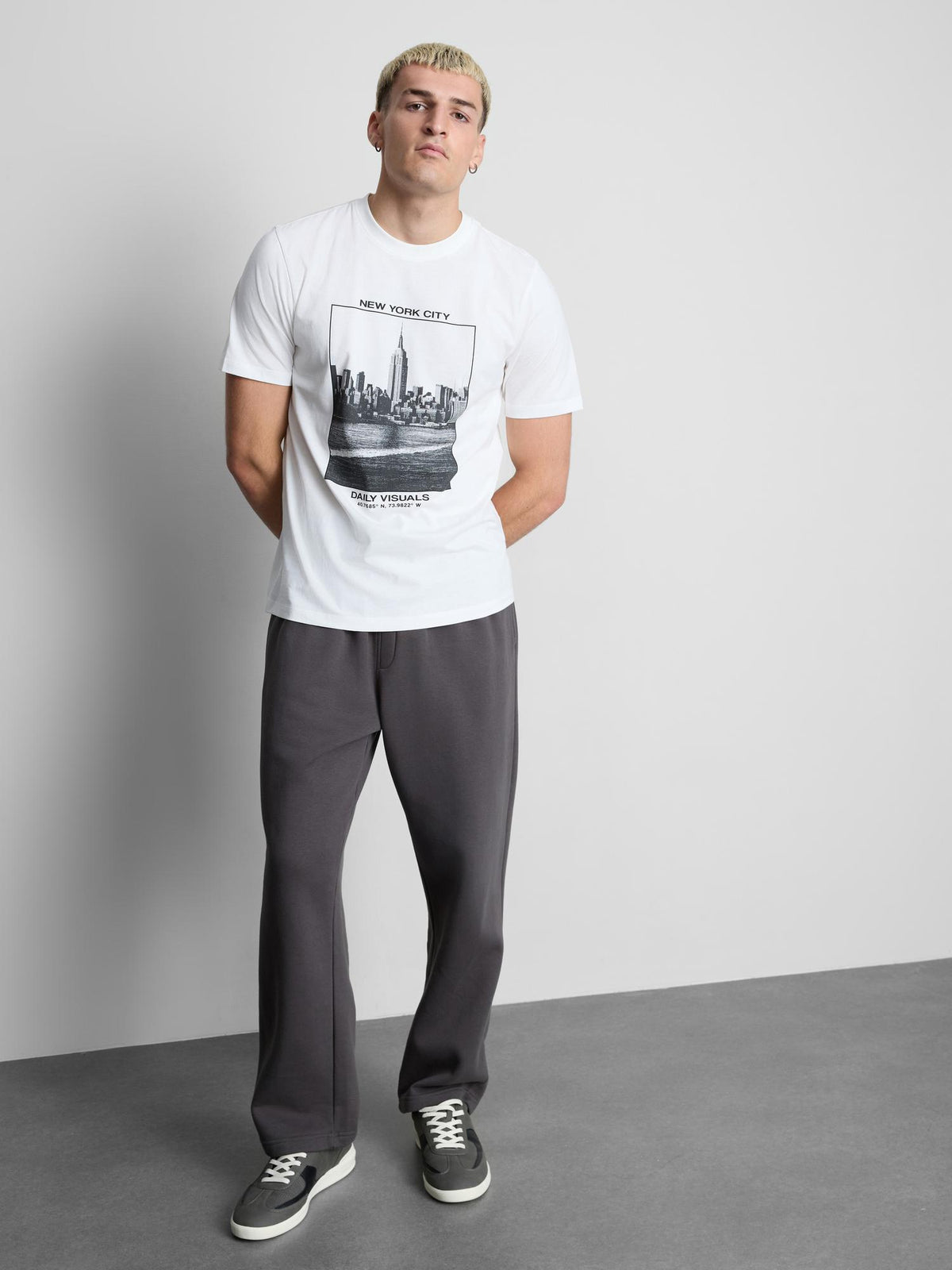 Pure Cotton New York City Photographic Graphic T-Shirt - White