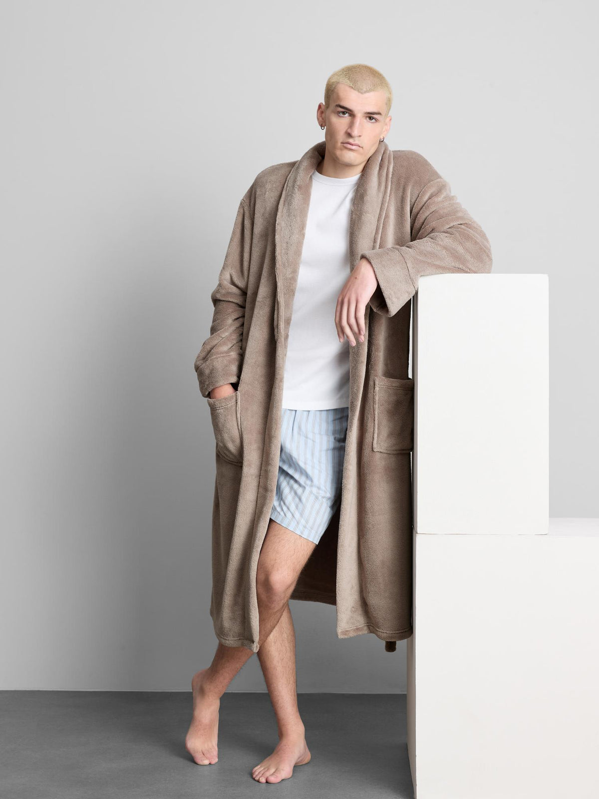 Belted Robe - Stone