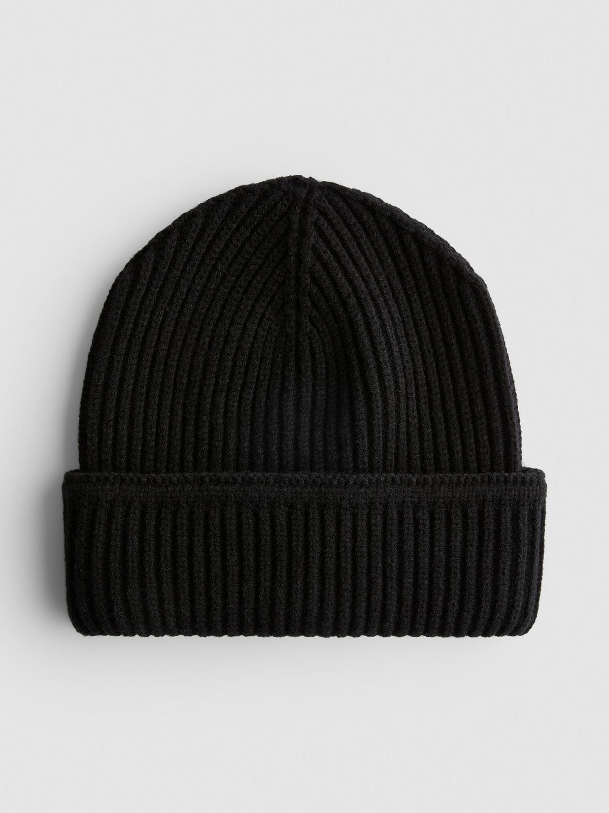 The Edit Ribbed Beanie Hat - Black
