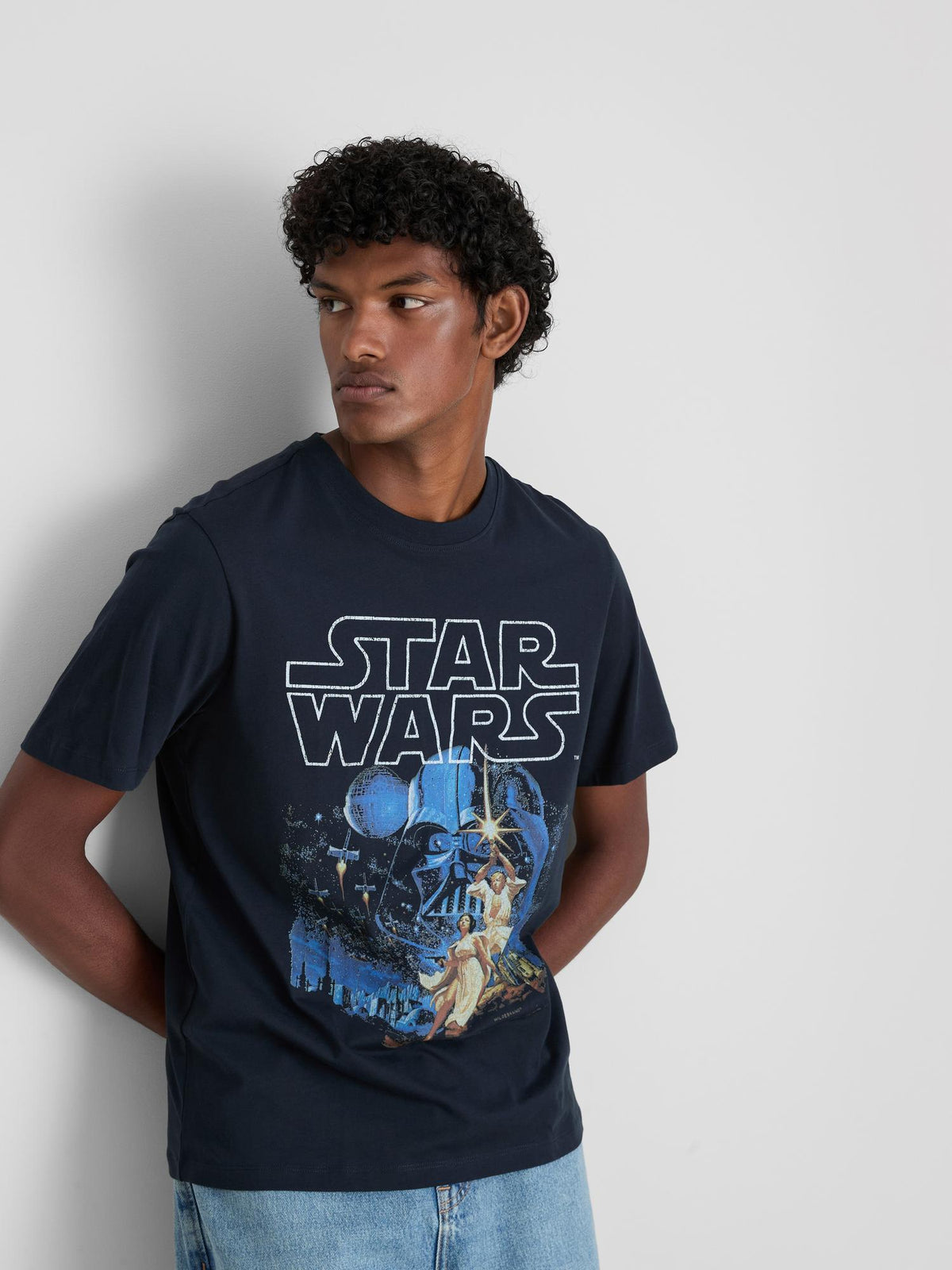 Star Wars Pure Cotton Graphic T-Shirt - Navy