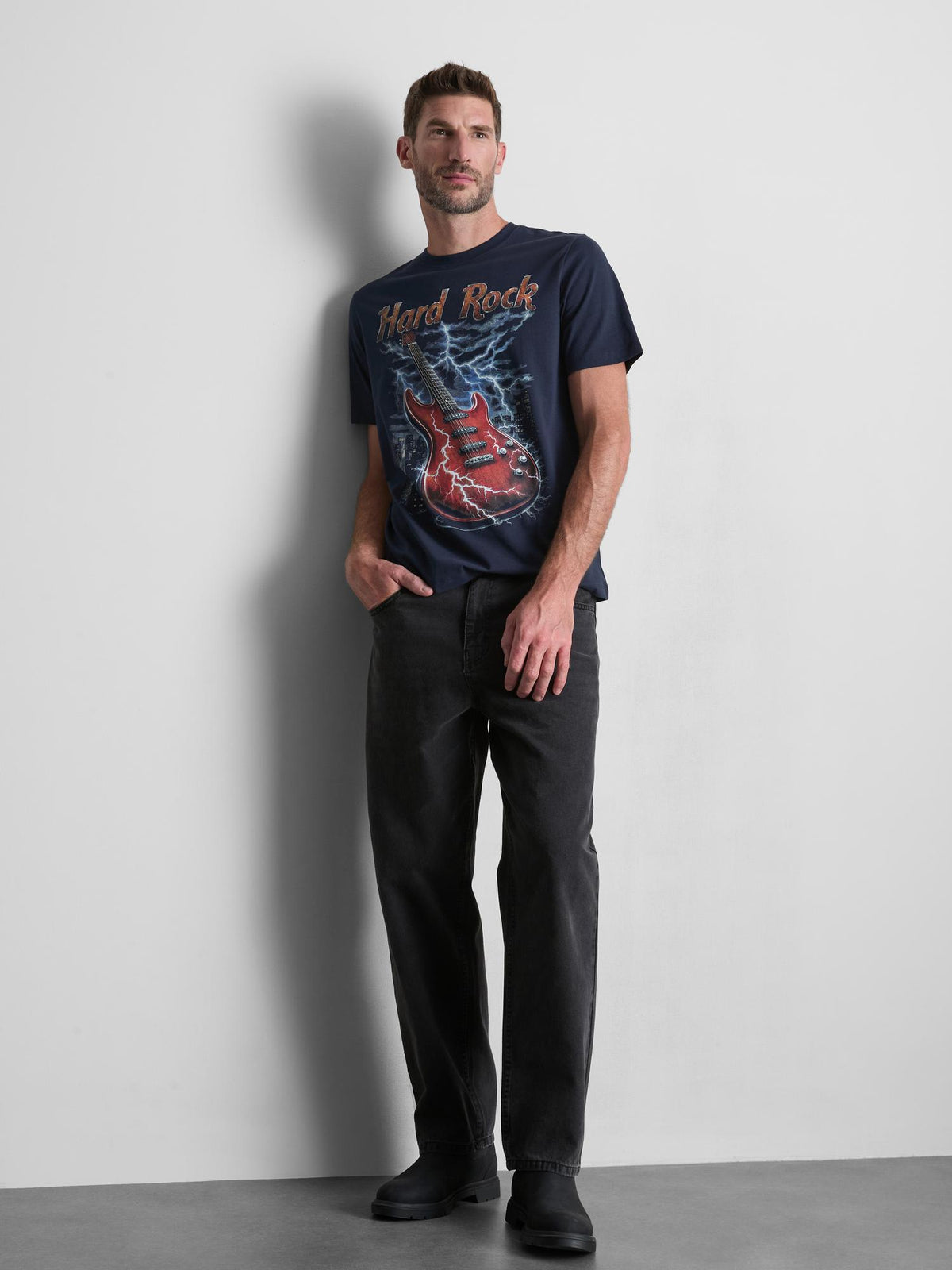 Hard Rock Cafe Pure Cotton Graphic T-Shirt - Blue