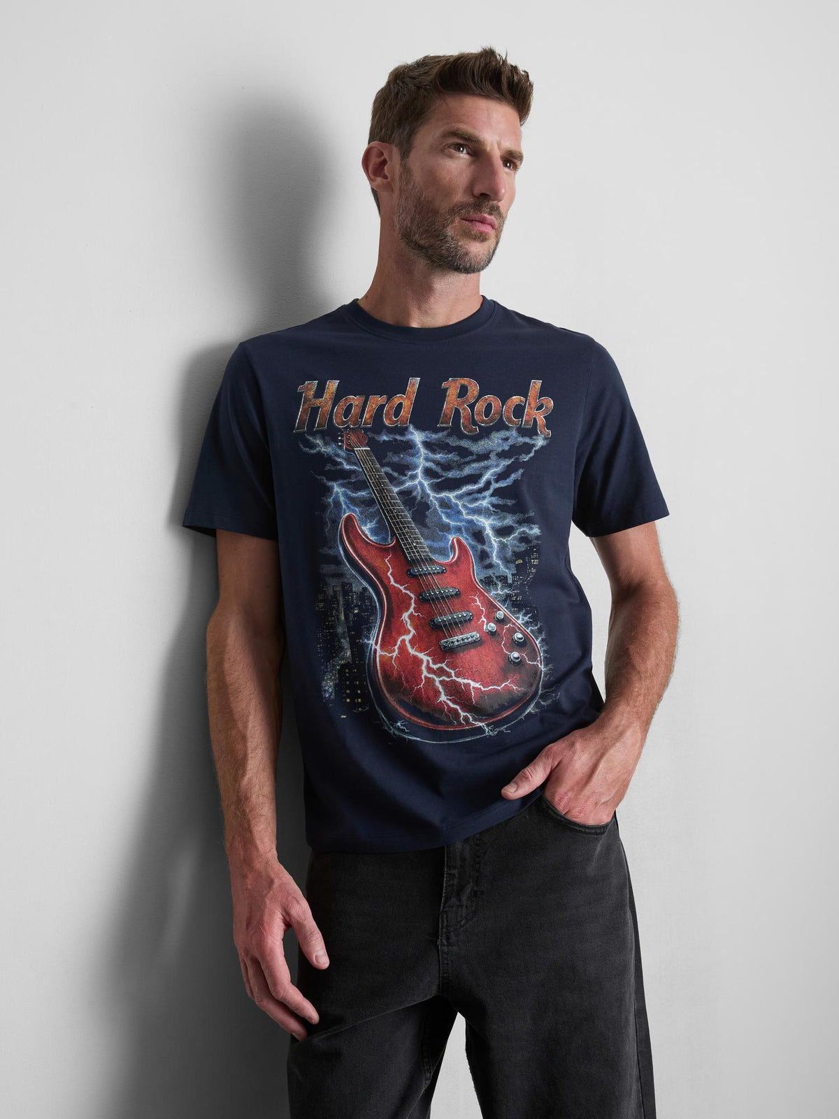 Hard Rock Cafe Pure Cotton Graphic T-Shirt - Blue
