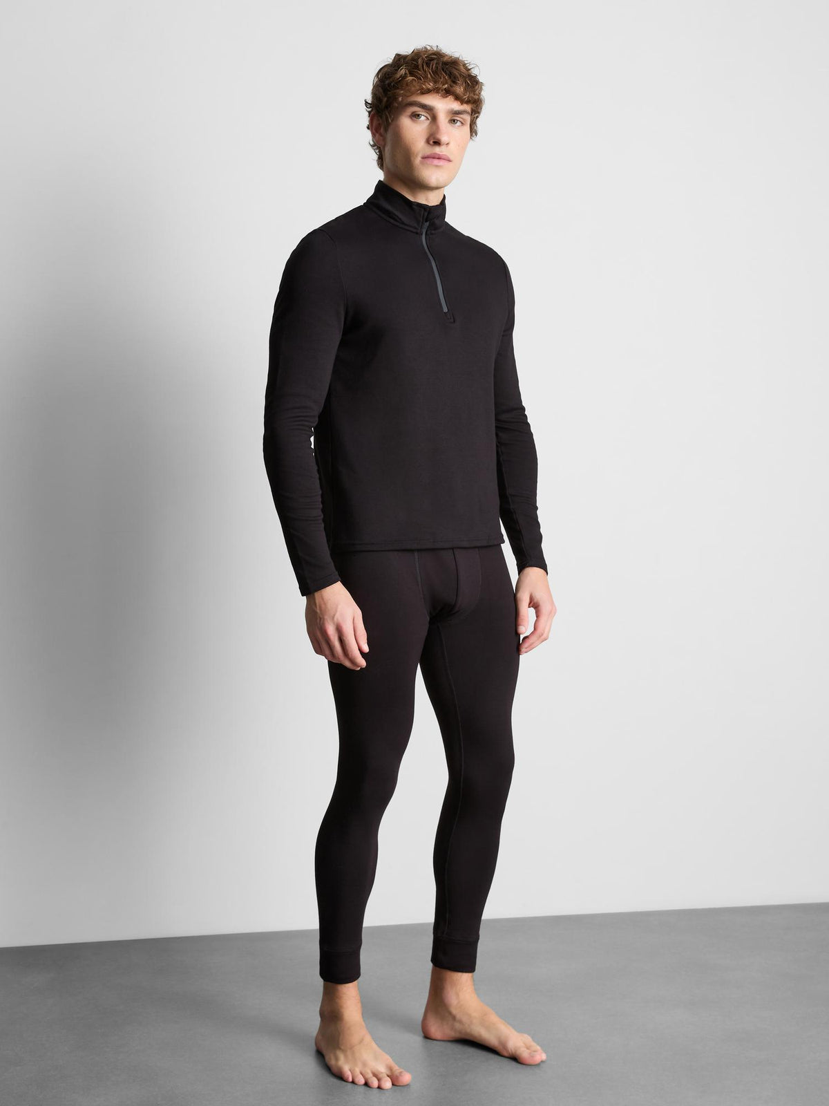 Heat IQ Extra Warm Thermal Fleece Quarter Zip Top - Black