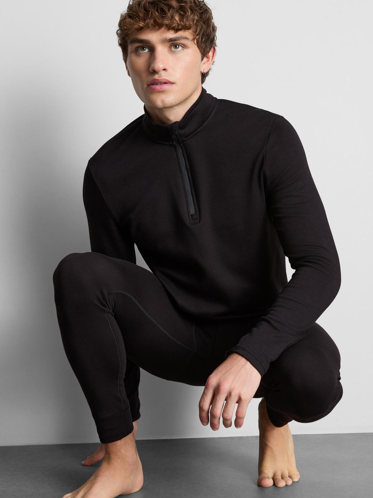 Heat IQ Extra Warm Thermal Fleece Quarter Zip Top - Black