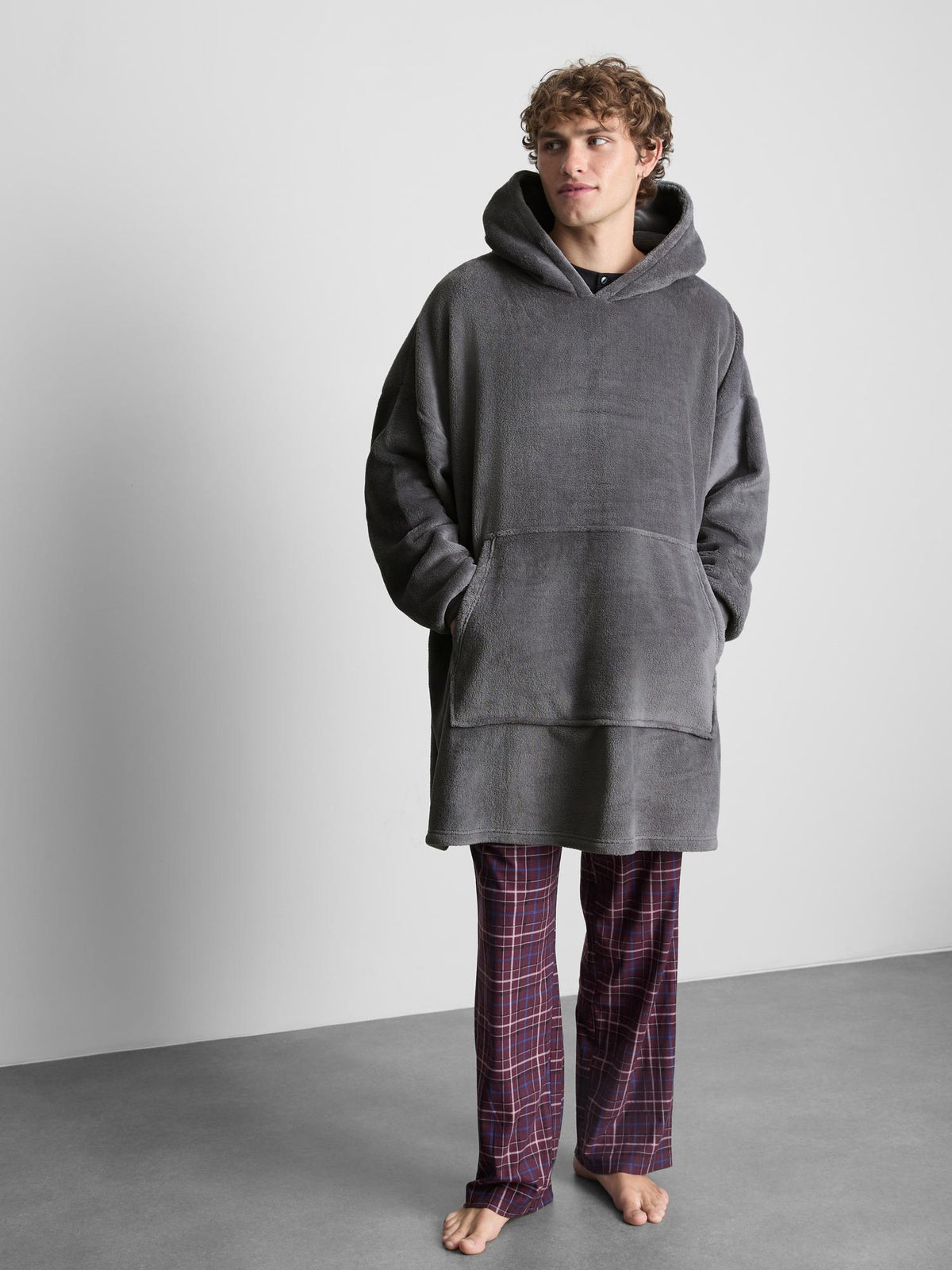 Hooded Fleece Snuddie - Charcoal