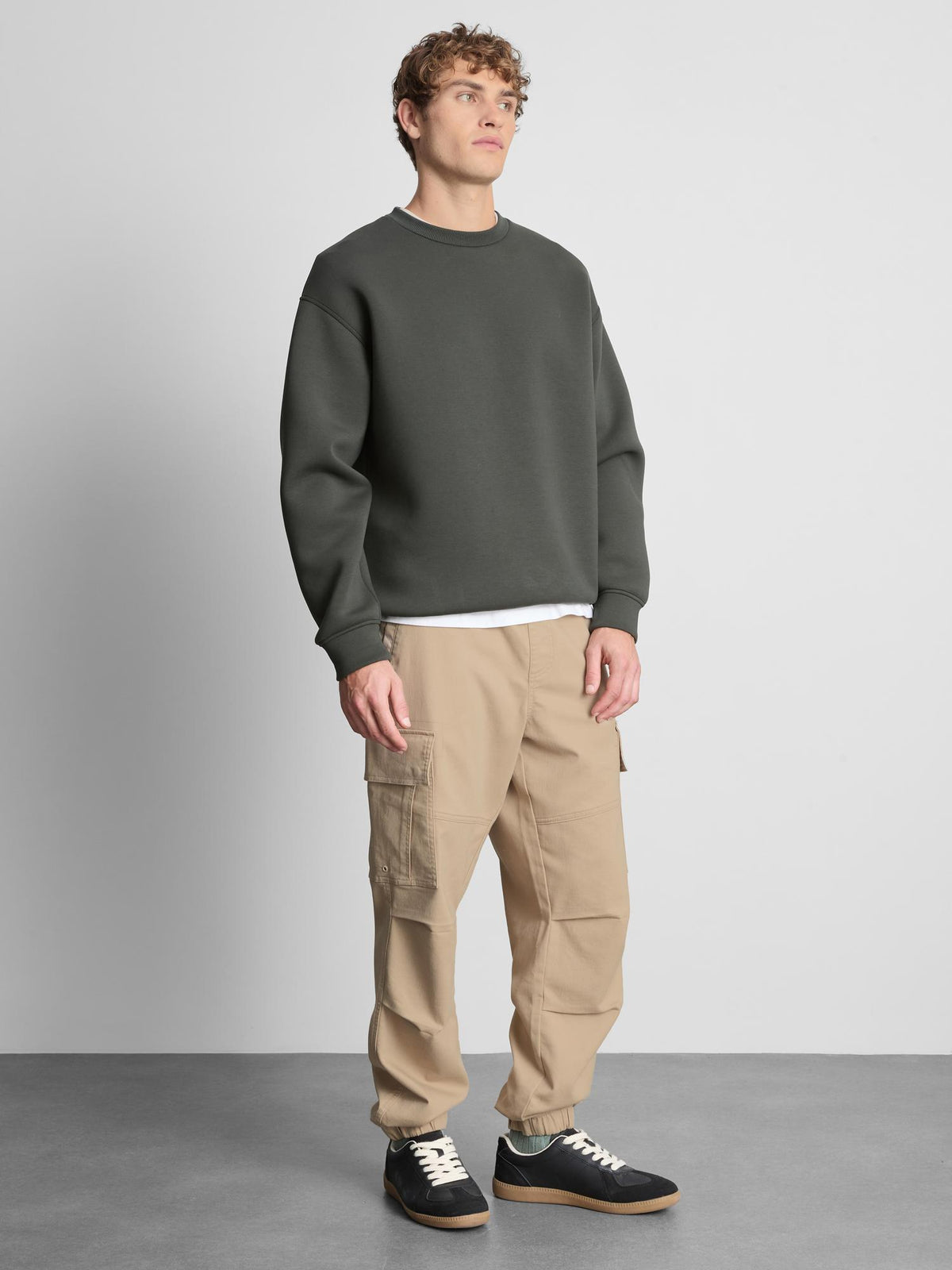 Drawstring Cargo Joggers - Stone