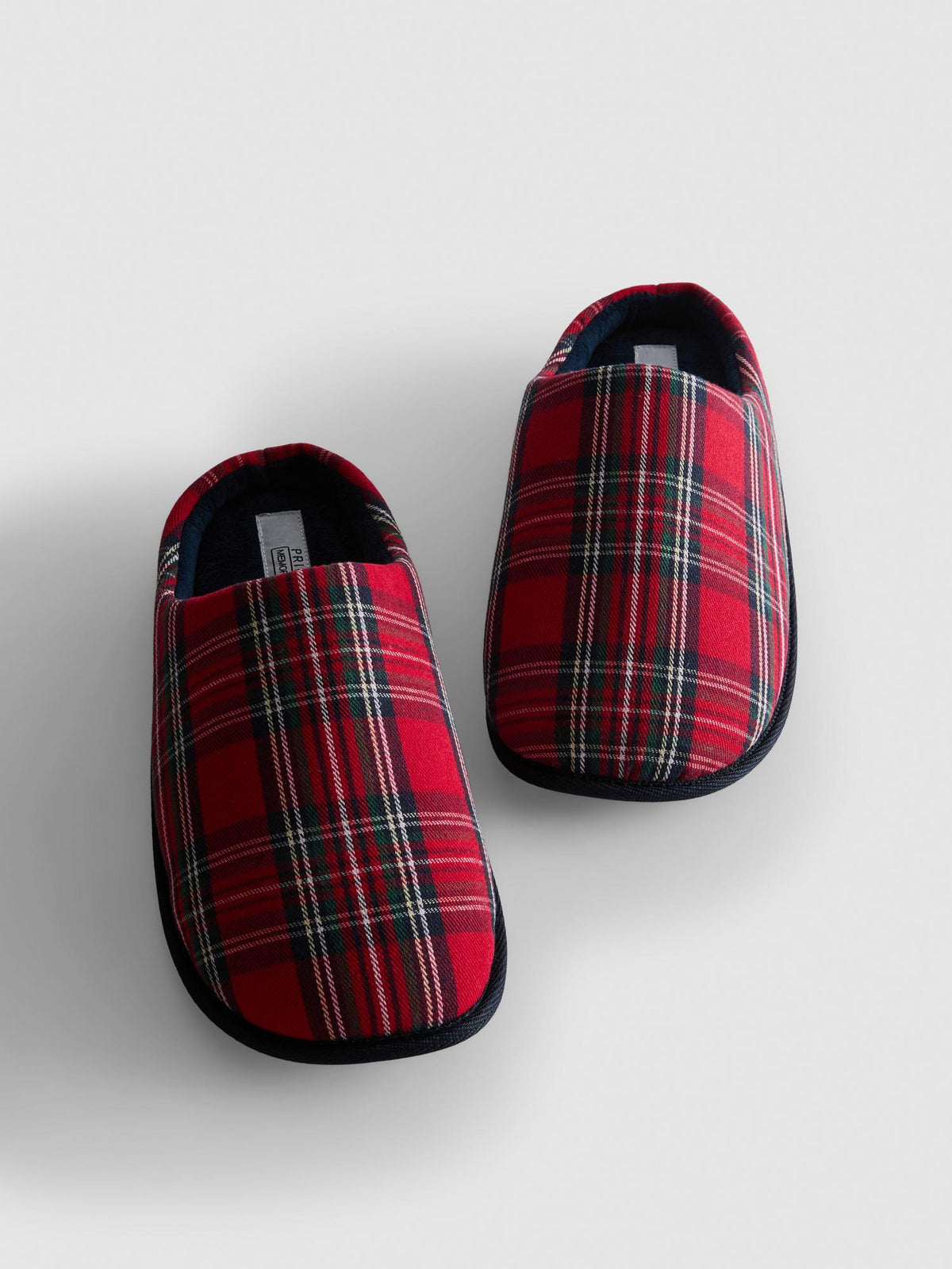 Men's Tartan Family Matching Mule Slippers - Red