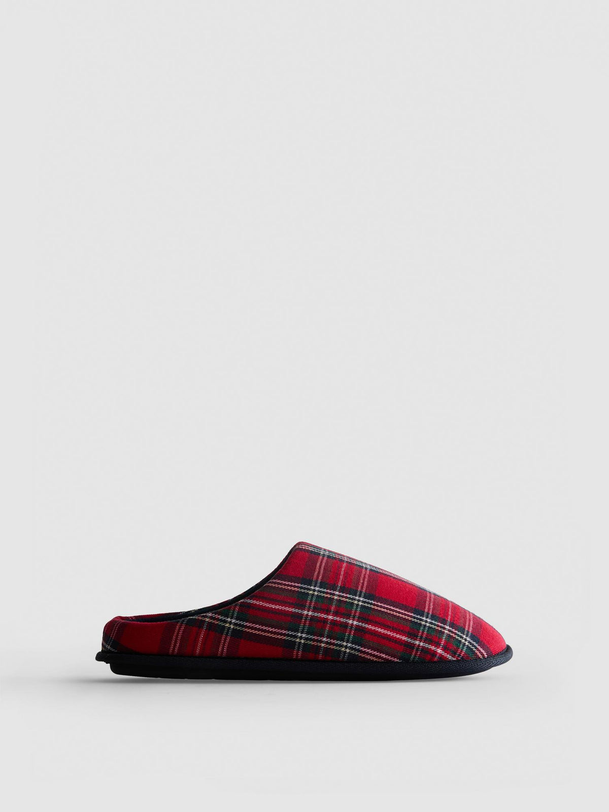 Men's Tartan Family Matching Mule Slippers - Red