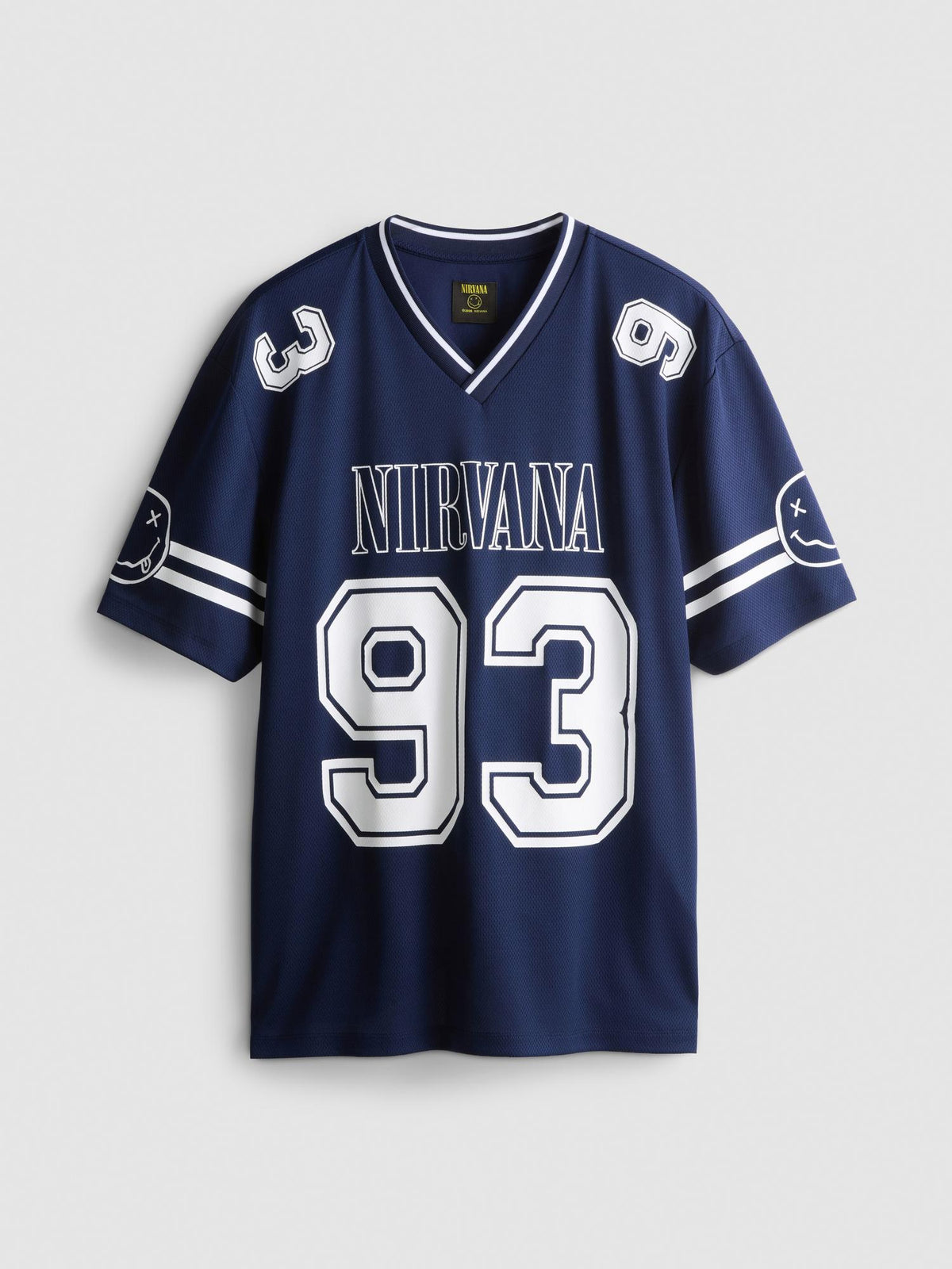 Nirvana Mesh Jersey Band T-Shirt - Blue