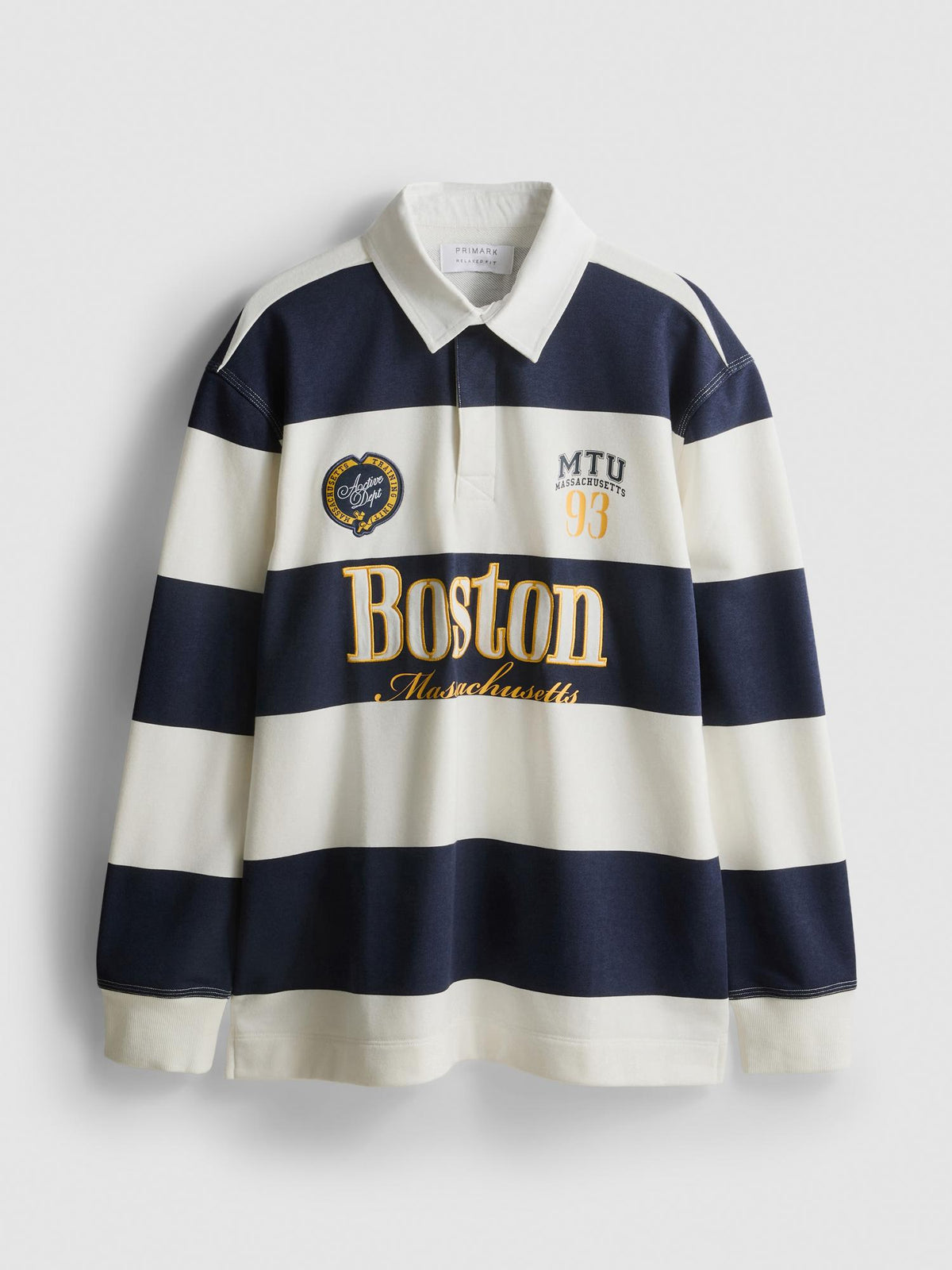 Boston Striped Long Sleeve Rugby Shirt - Navy